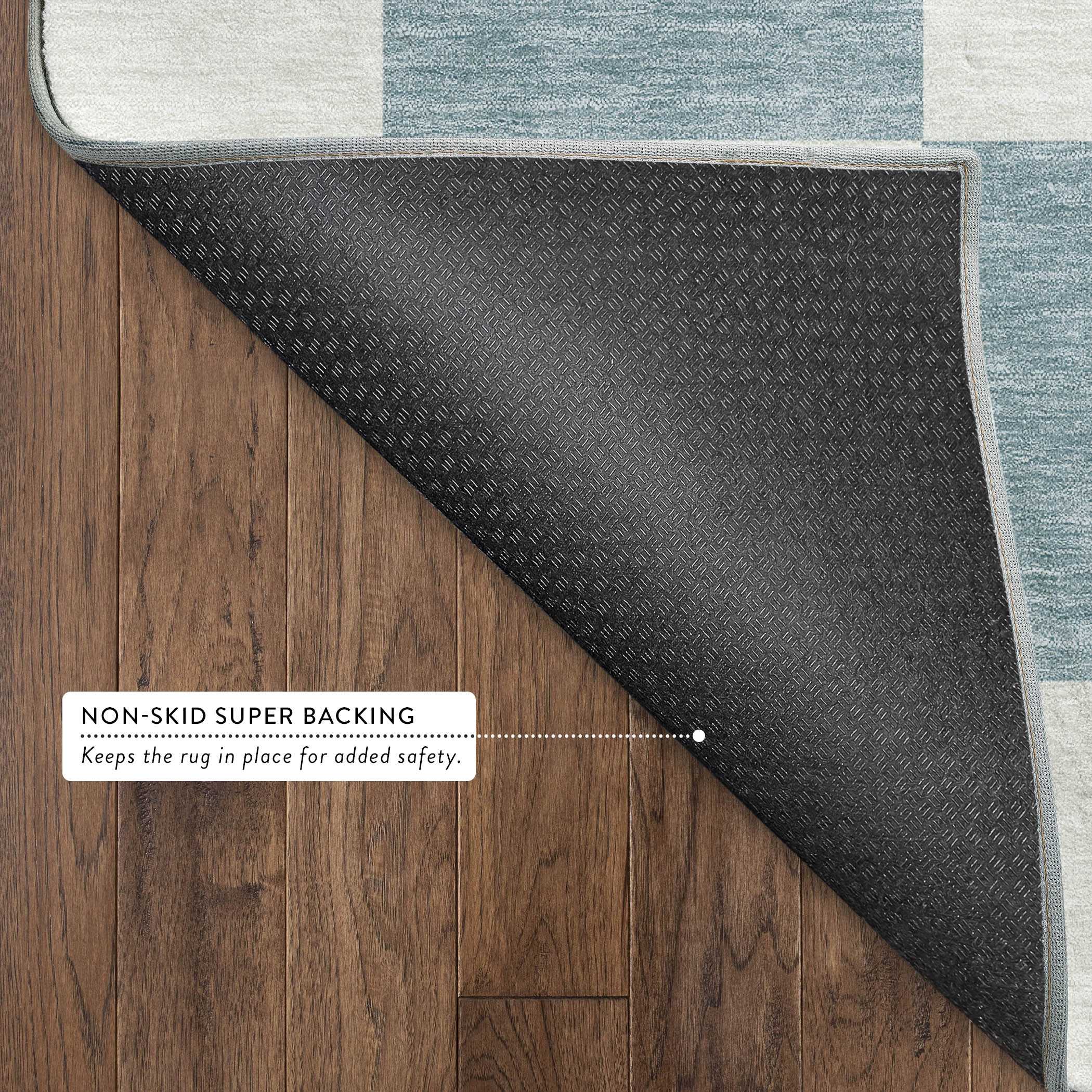 Budapest Machine Washable Transitional Teal Rug 1'8" x 2'6" #shape_Rectangle
