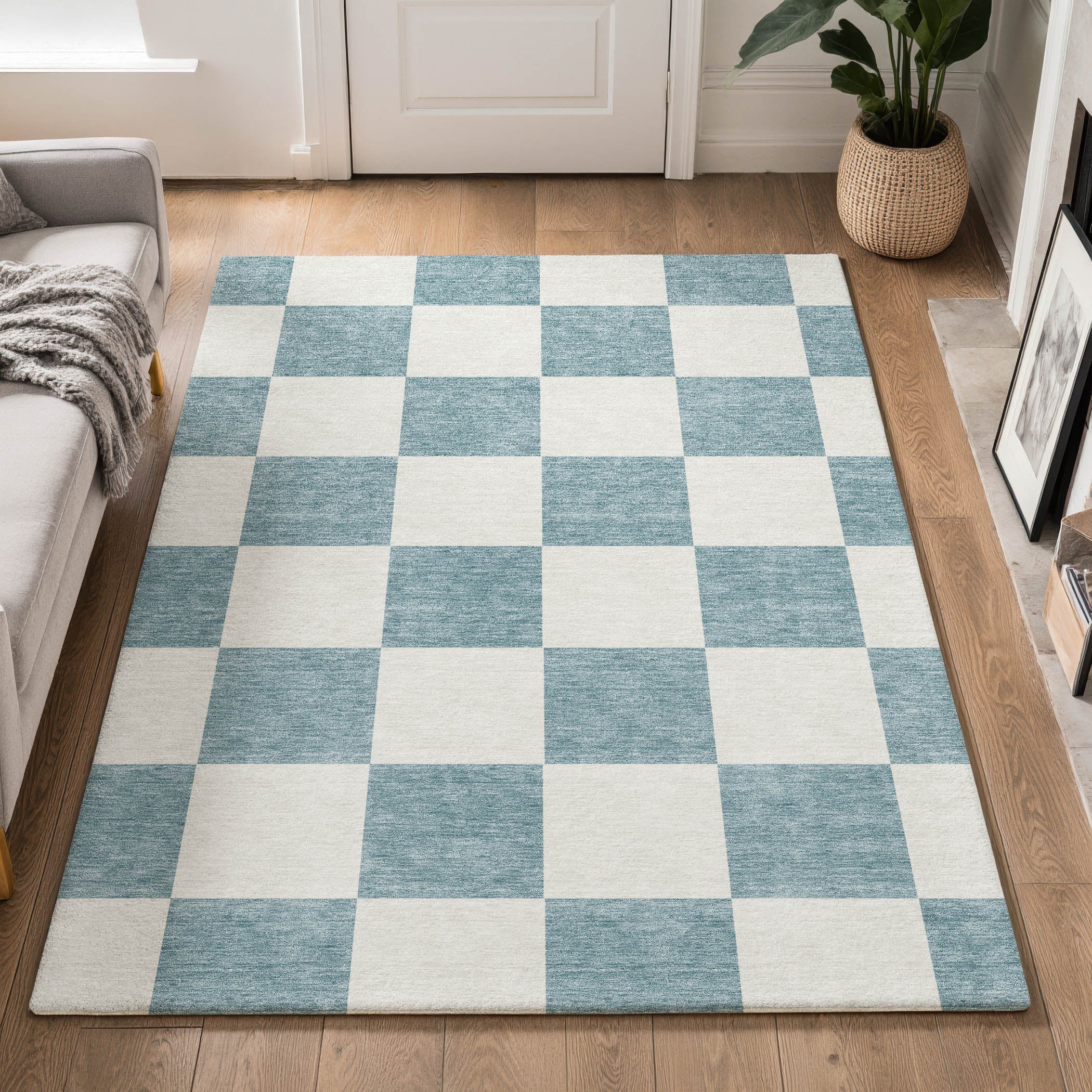 Budapest Machine Washable Transitional Teal Rug 3' x 5' #shape_Rectangle