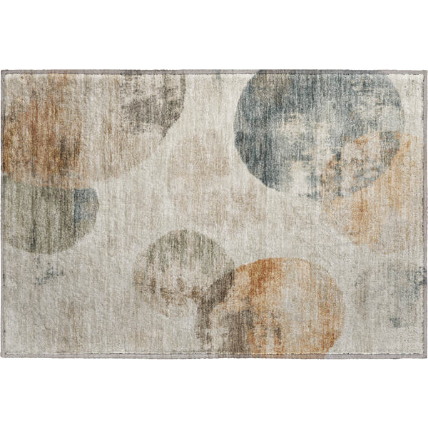 Budapest Machine Washable Contemporary Beige Brown Rug 1'8" x 2'6"