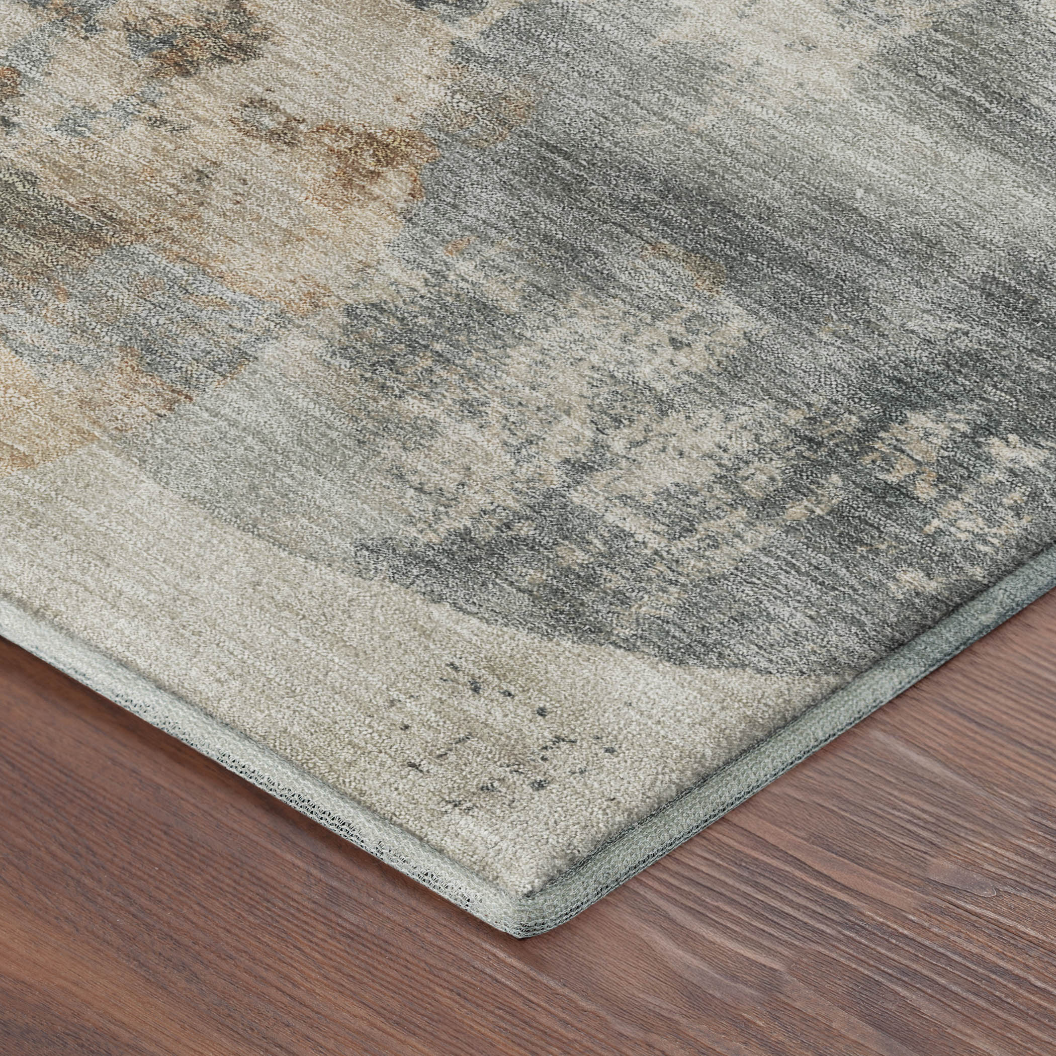 Budapest Machine Washable Contemporary Beige Brown Rug 1'8" x 2'6" #shape_Rectangle