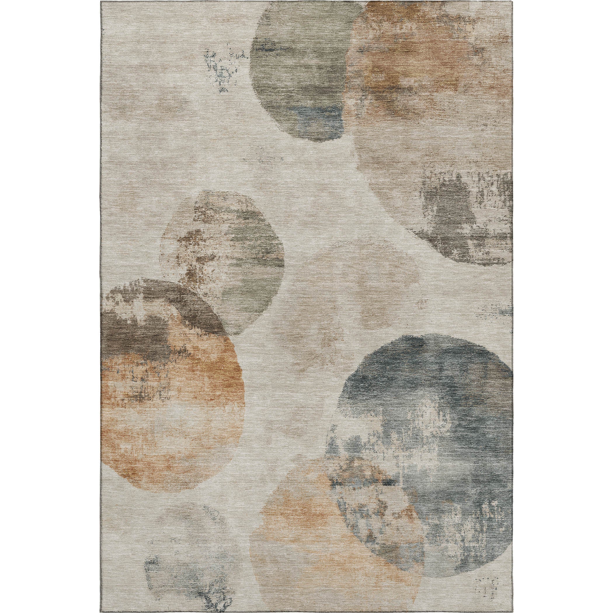 Budapest Machine Washable Contemporary Beige Brown Rug 3' x 5' #shape_Rectangle