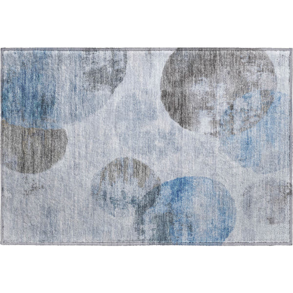 Budapest Machine Washable Contemporary Denim Blue Rug 1'8" x 2'6"