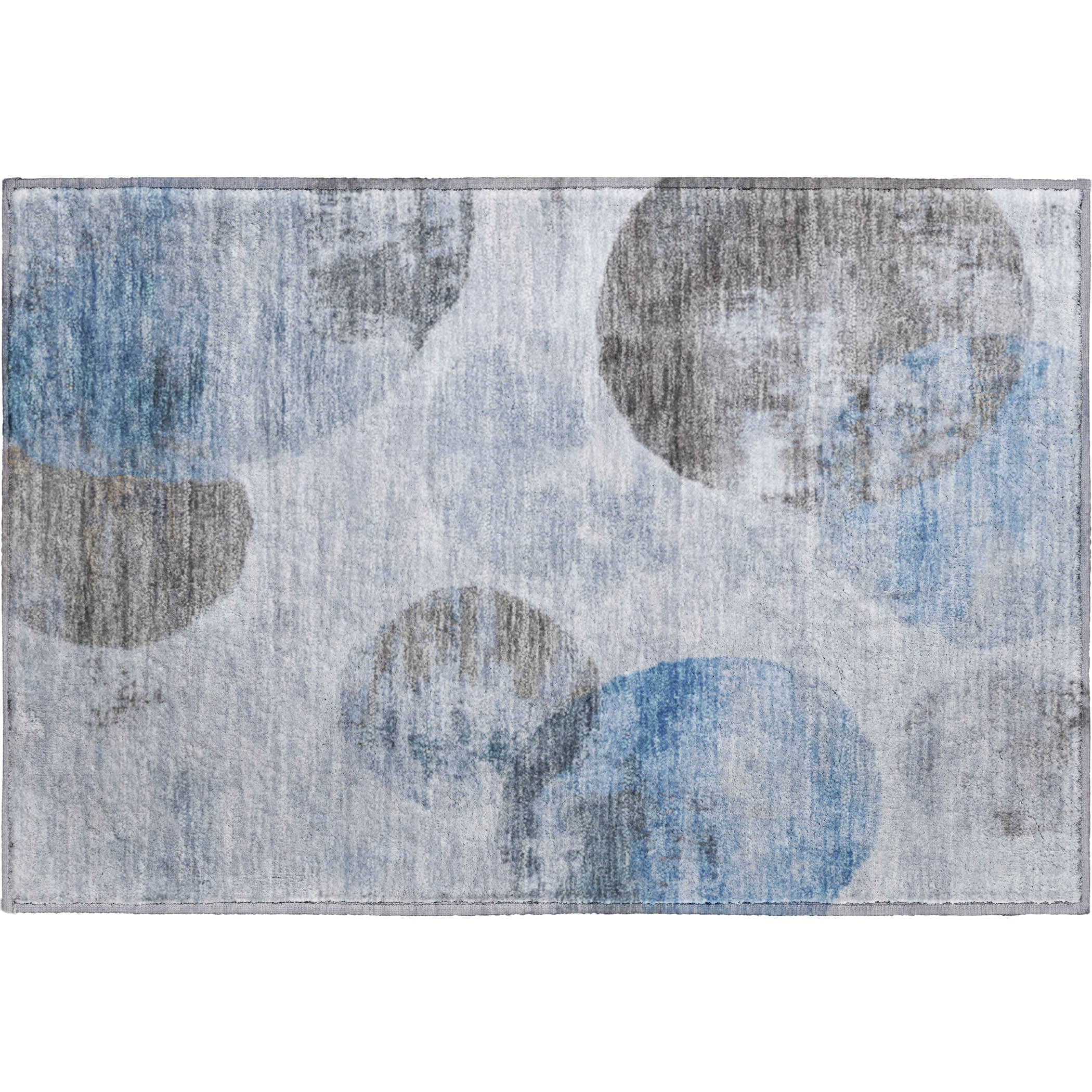 Budapest Machine Washable Contemporary Denim Blue Rug 1'8" x 2'6" #shape_Rectangle