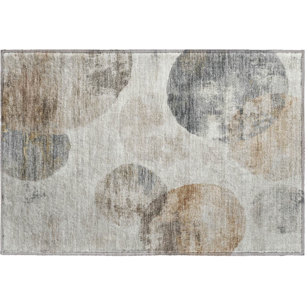 Budapest Machine Washable Contemporary Taupe Brown Rug 1'8" x 2'6"
