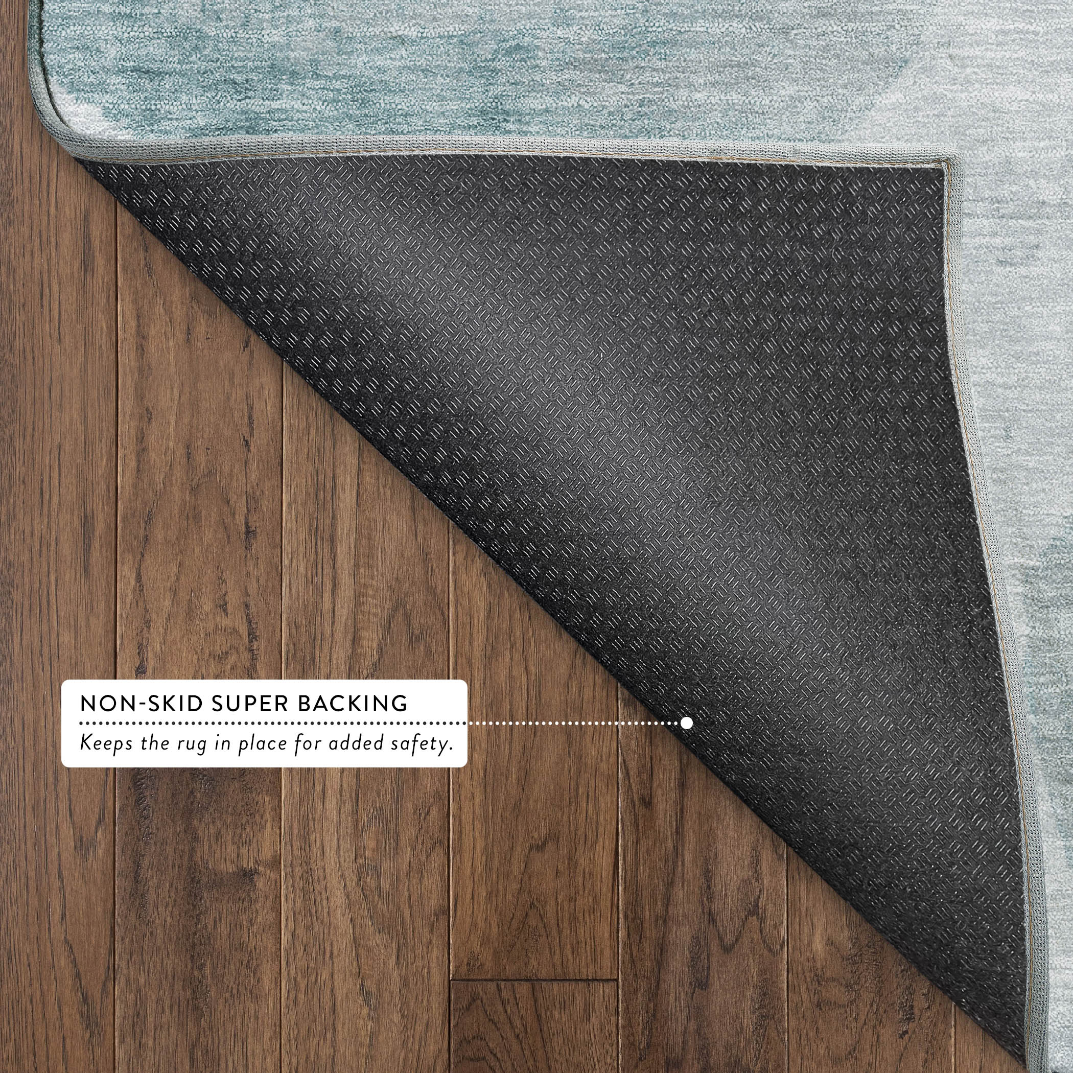 Budapest Machine Washable Contemporary Teal Rug 1'8" x 2'6" #shape_Rectangle