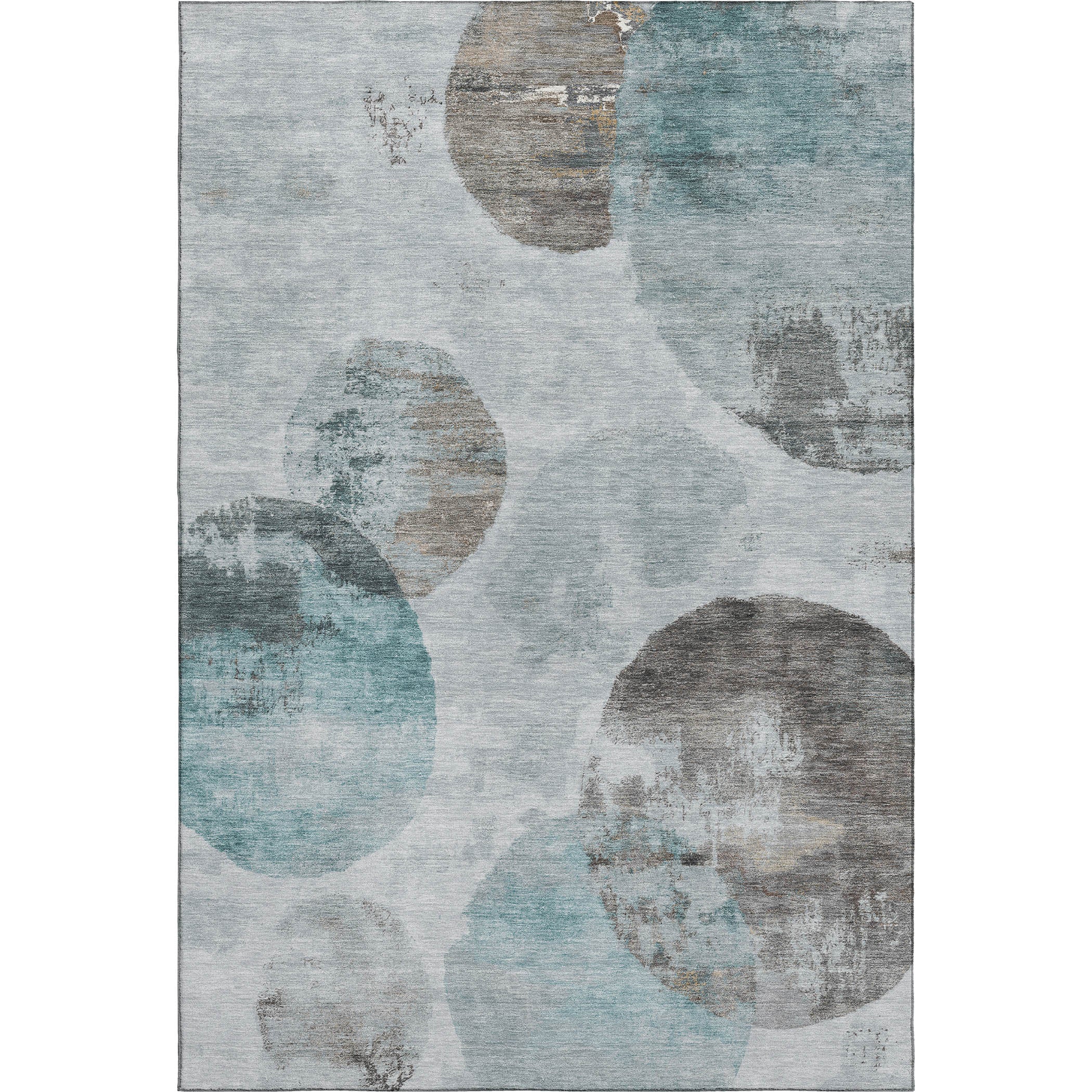 Budapest Machine Washable Contemporary Teal Rug 3' x 5' #shape_Rectangle