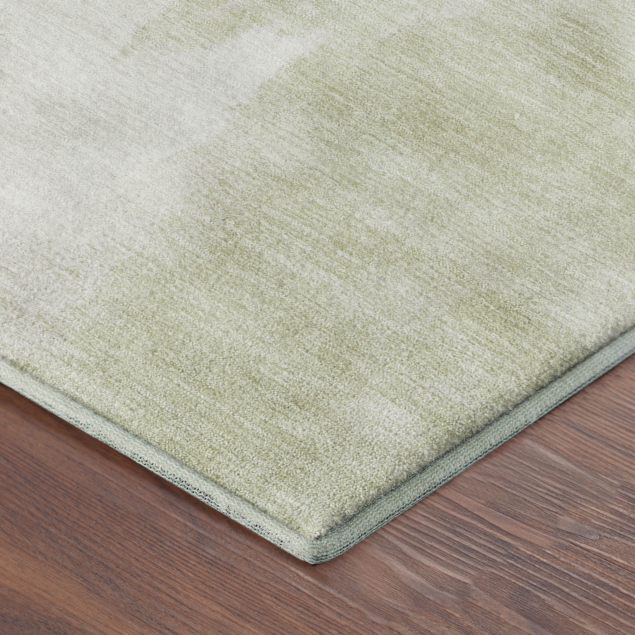 Mdina Machine Washable Contemporary Aloe Green Rug 1'8" x 2'6" #shape_Rectangle