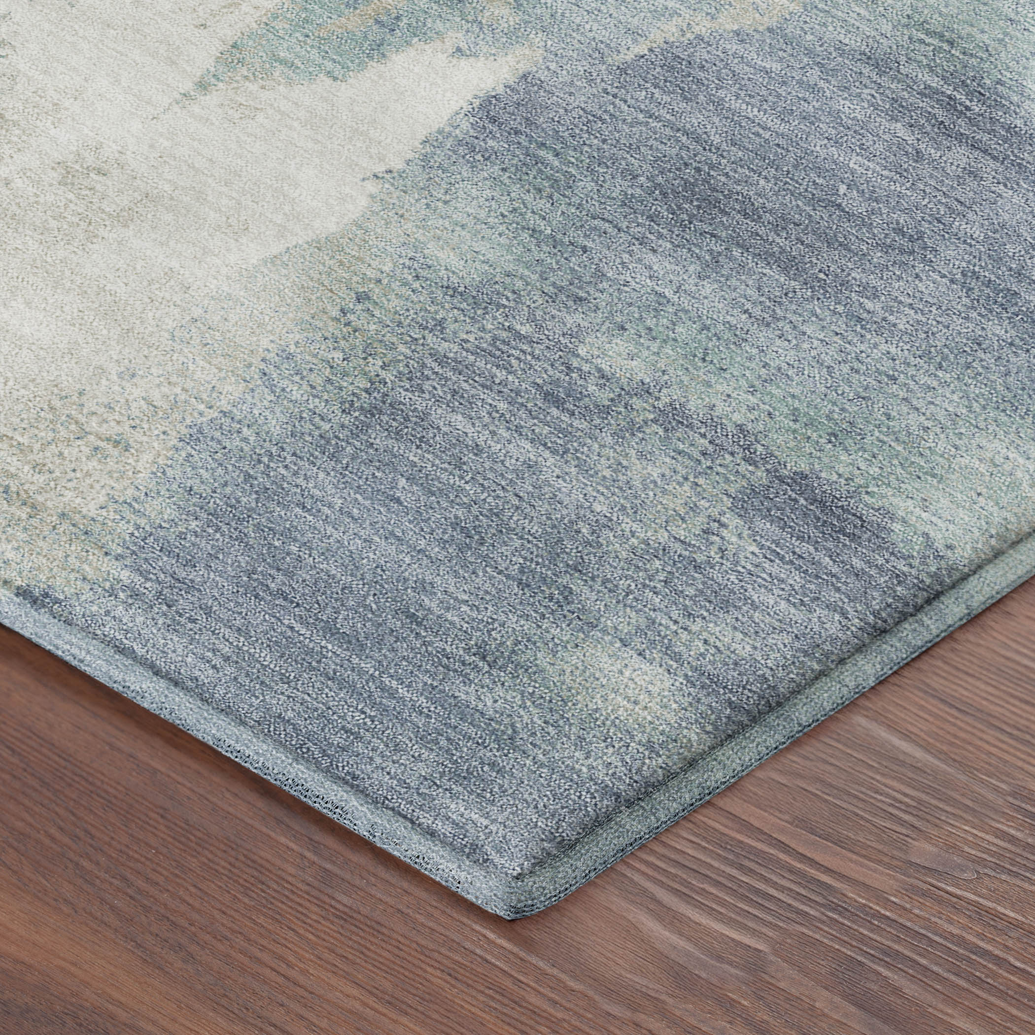 Mdina Machine Washable Contemporary Blue Rug 1'8" x 2'6" #shape_Rectangle