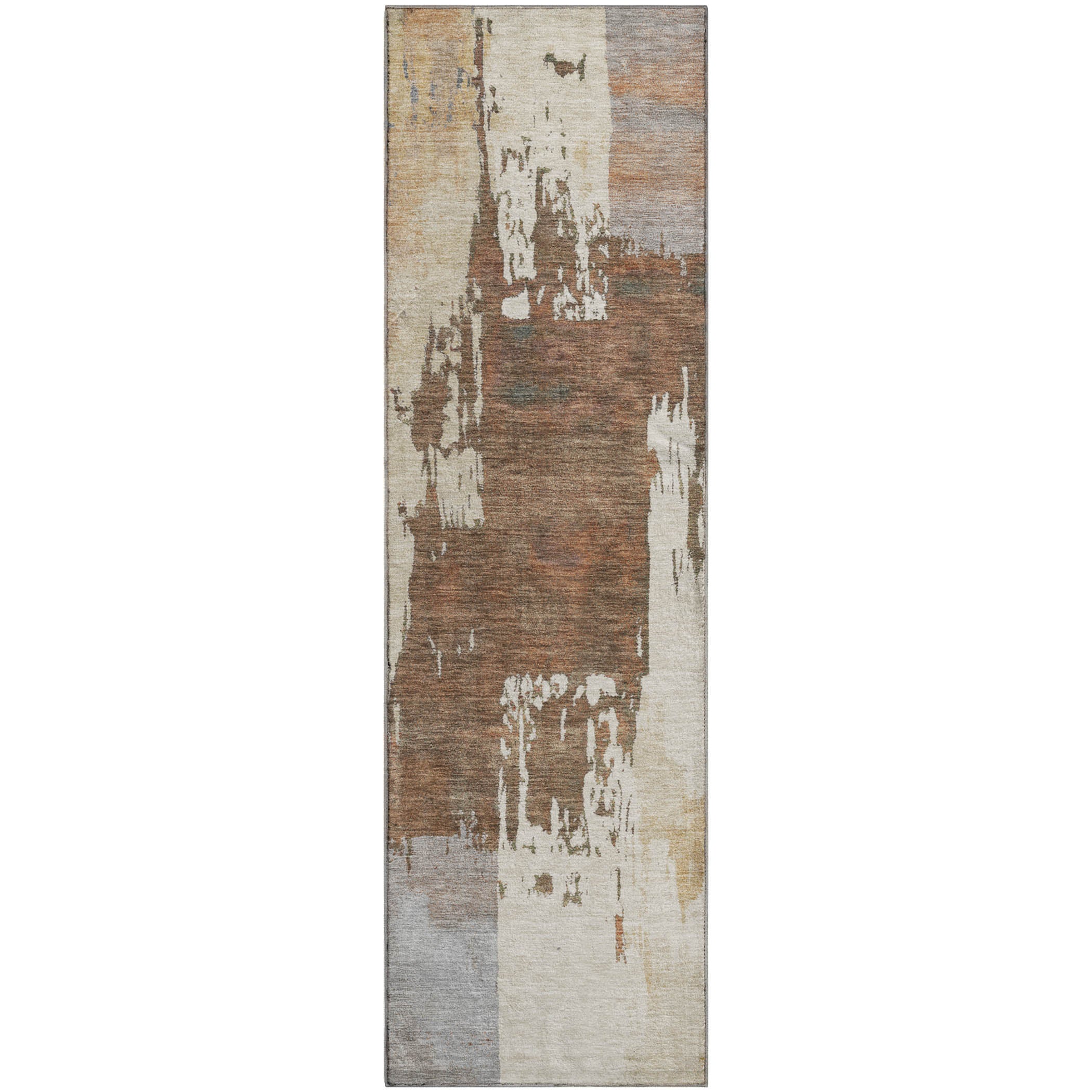 Mdina Machine Washable Contemporary Cayenne Orange Rug 2'3" x 7'6" #shape_Runner