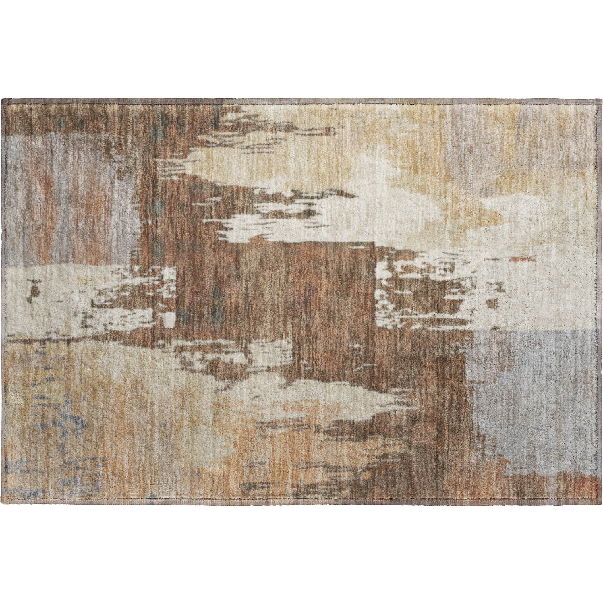 Mdina Machine Washable Contemporary Cayenne Orange Rug 1'8" x 2'6" #shape_Rectangle
