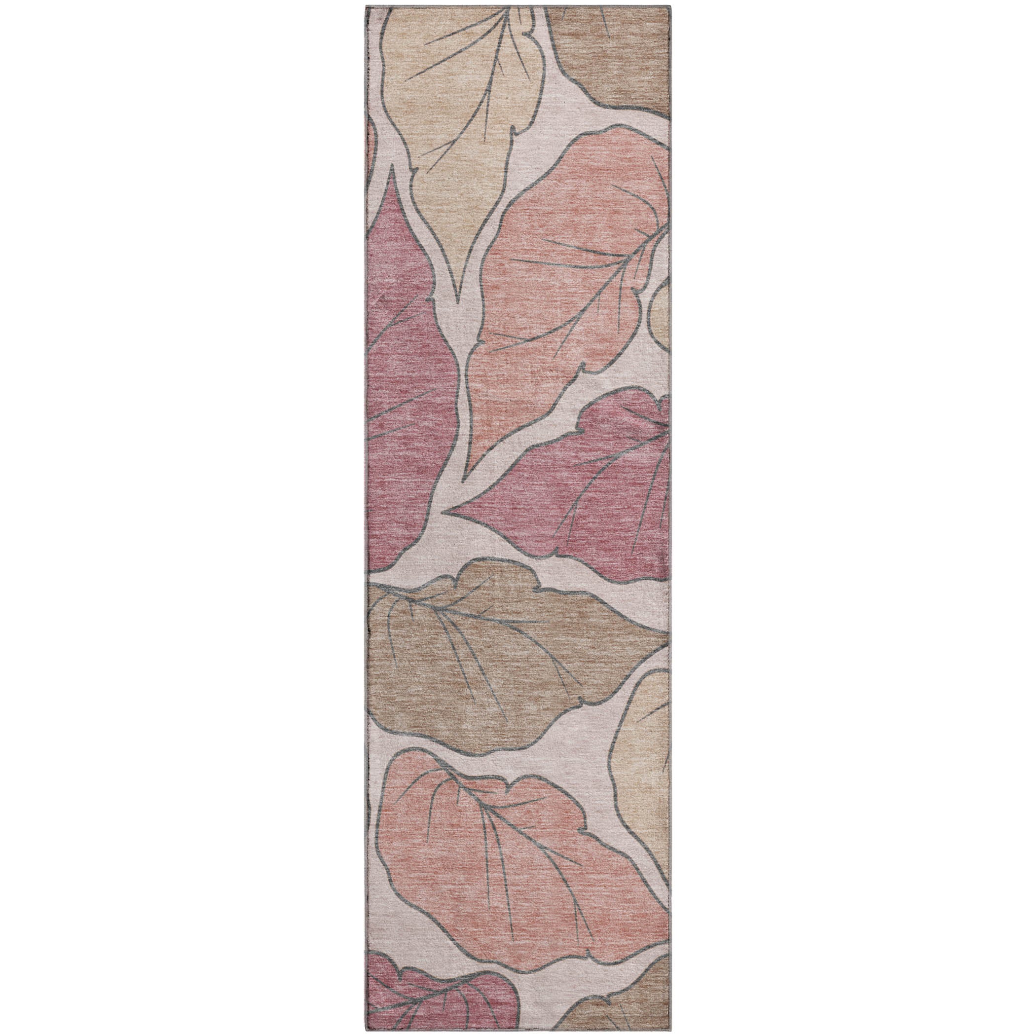 Porto Machine Washable Transitional Blush Pink Rug 2'3" x 7'6" #shape_Runner