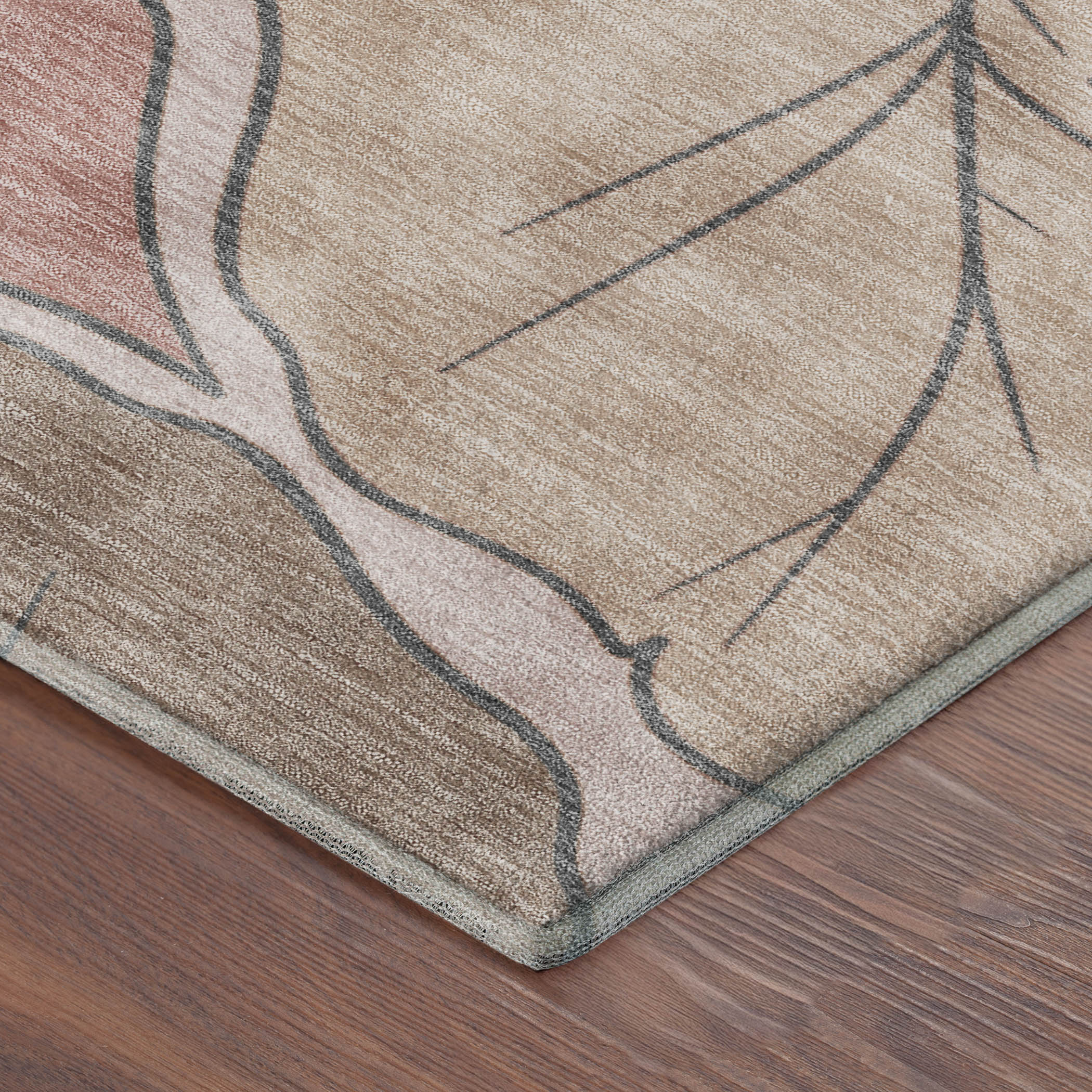 Porto Machine Washable Transitional Blush Pink Rug 1'8" x 2'6" #shape_Rectangle