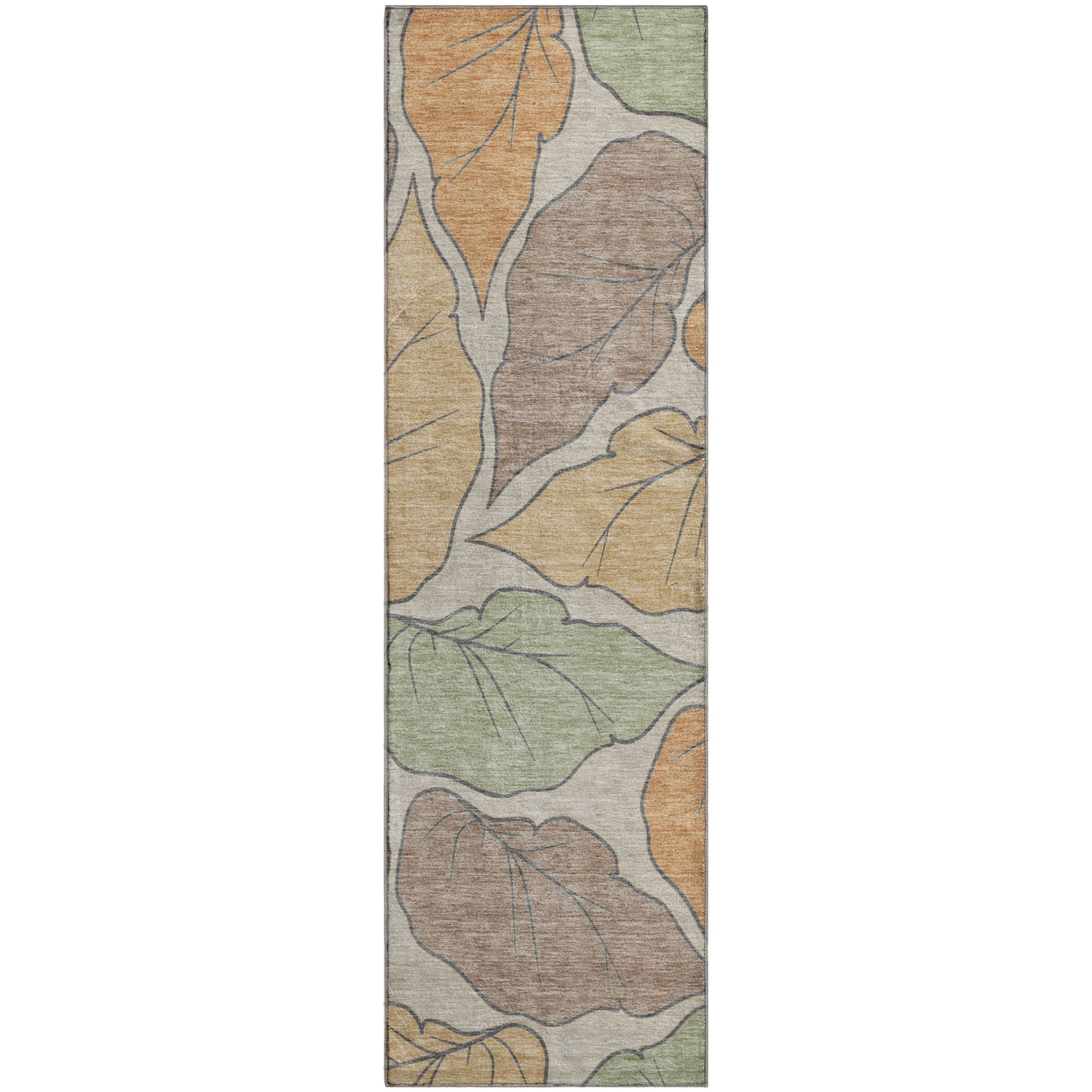 Porto Machine Washable Transitional Copper Orange Rug 2'3" x 7'6" #shape_Runner