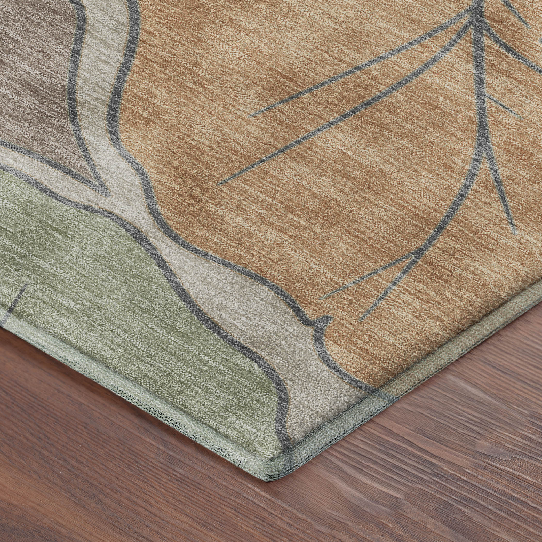Porto Machine Washable Transitional Copper Orange Rug 1'8" x 2'6" #shape_Rectangle