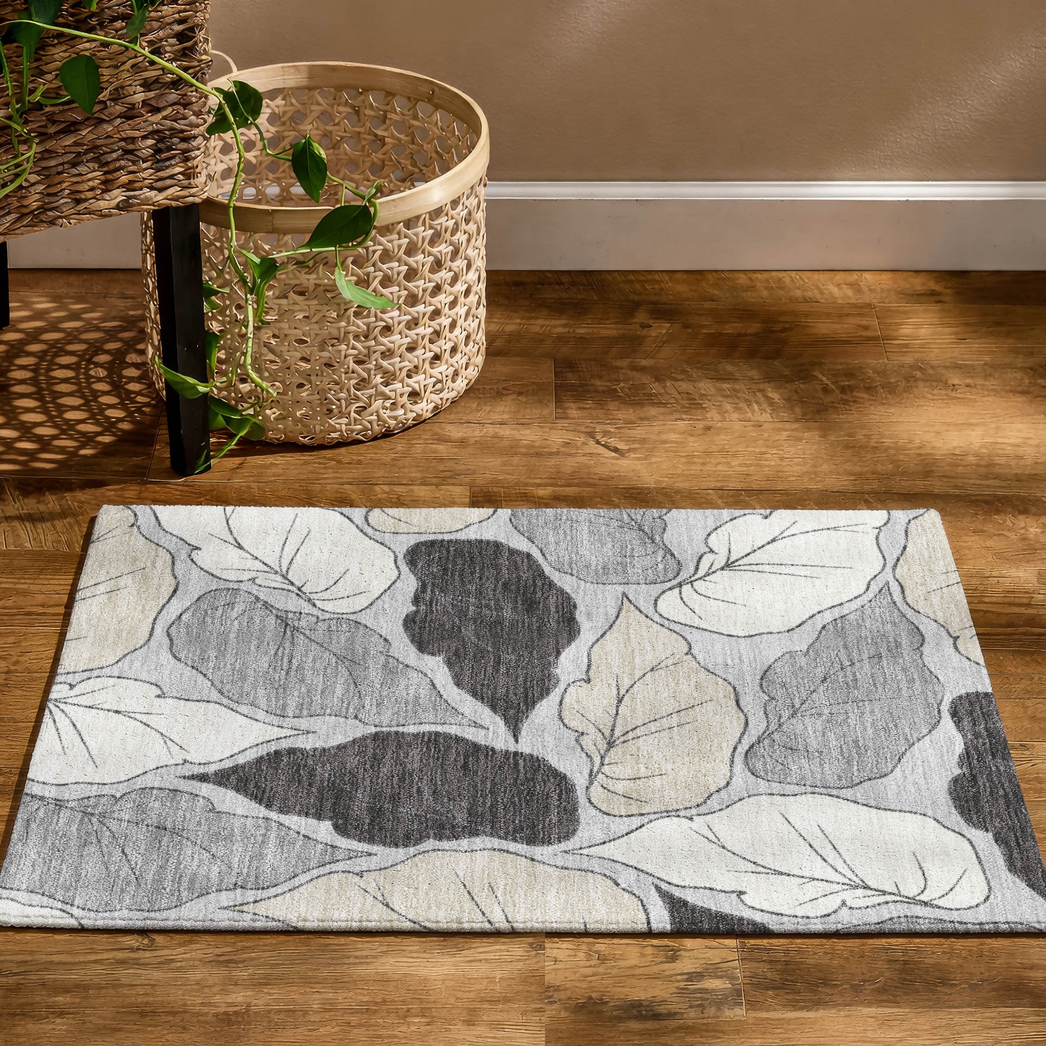 Porto Machine Washable Transitional Silver Gray Rug 1'8" x 2'6" #shape_Rectangle