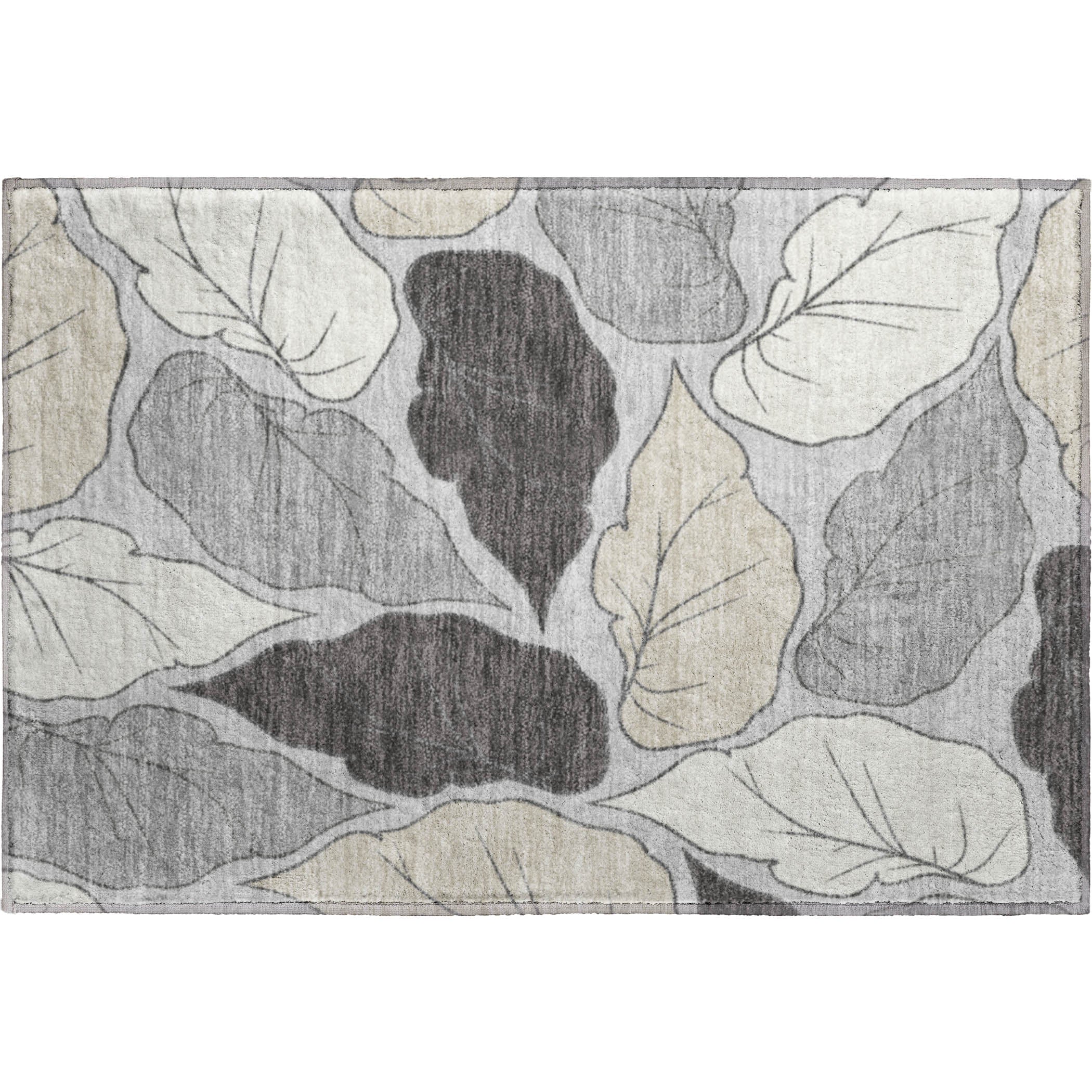 Porto Machine Washable Transitional Silver Gray Rug 1'8" x 2'6" #shape_Rectangle
