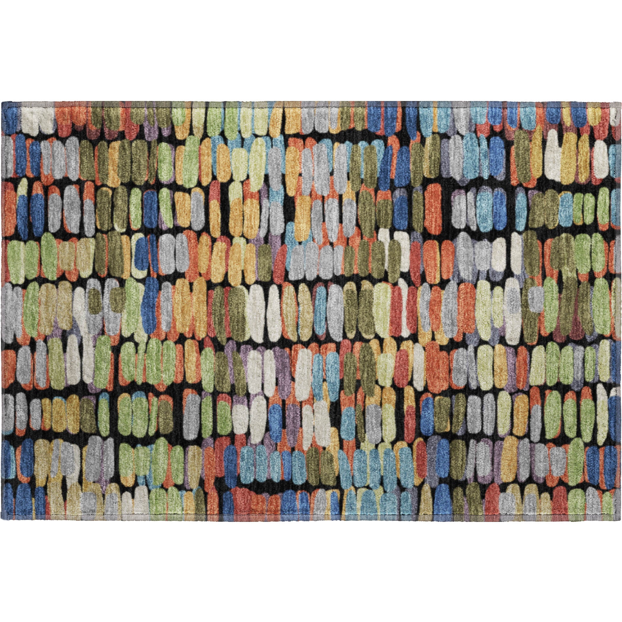 Siena Machine Washable Transitional Black Rug 1'8" x 2'6" #shape_Rectangle