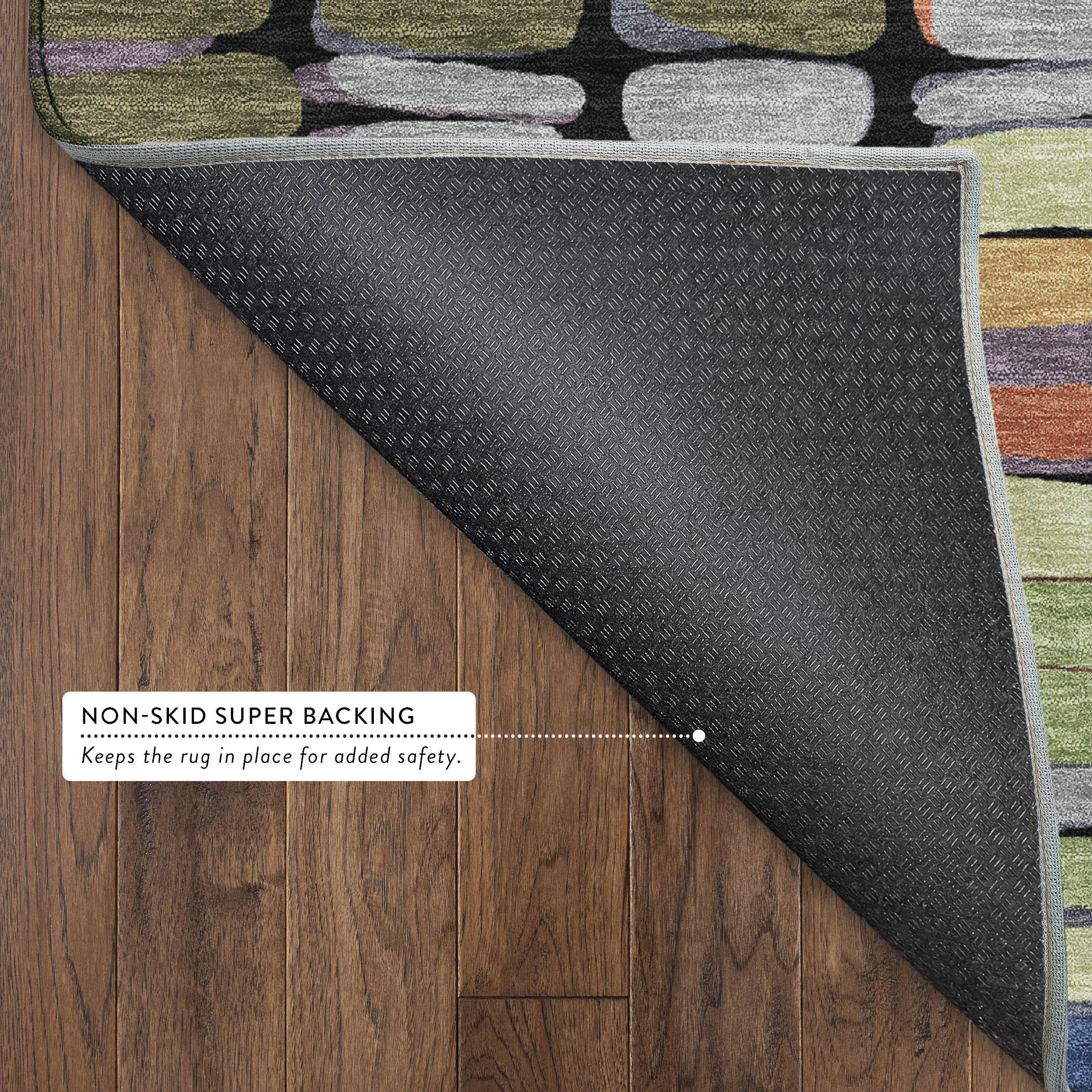 Siena Machine Washable Transitional Black Rug 1'8" x 2'6" #shape_Rectangle