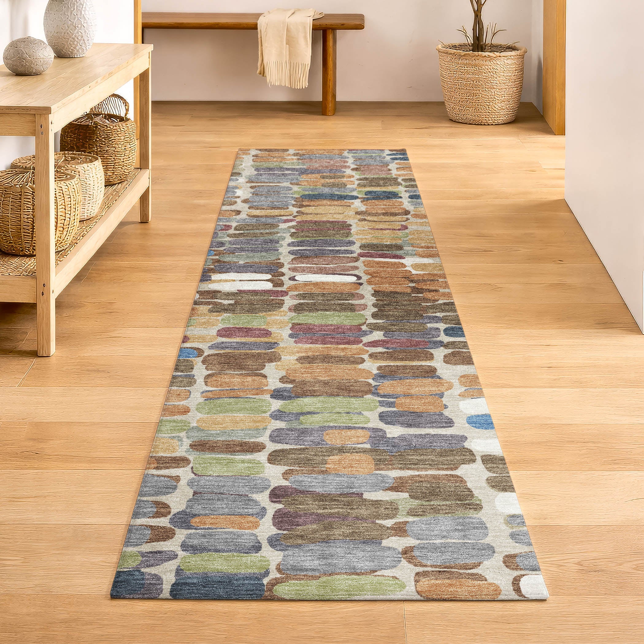 Siena Machine Washable Transitional Copper Orange Rug 2'3" x 7'6" #shape_Runner