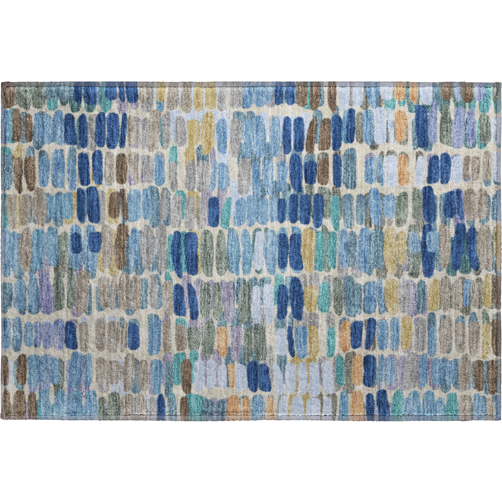 Siena Machine Washable Transitional Denim Blue Rug 1'8" x 2'6" #shape_Rectangle