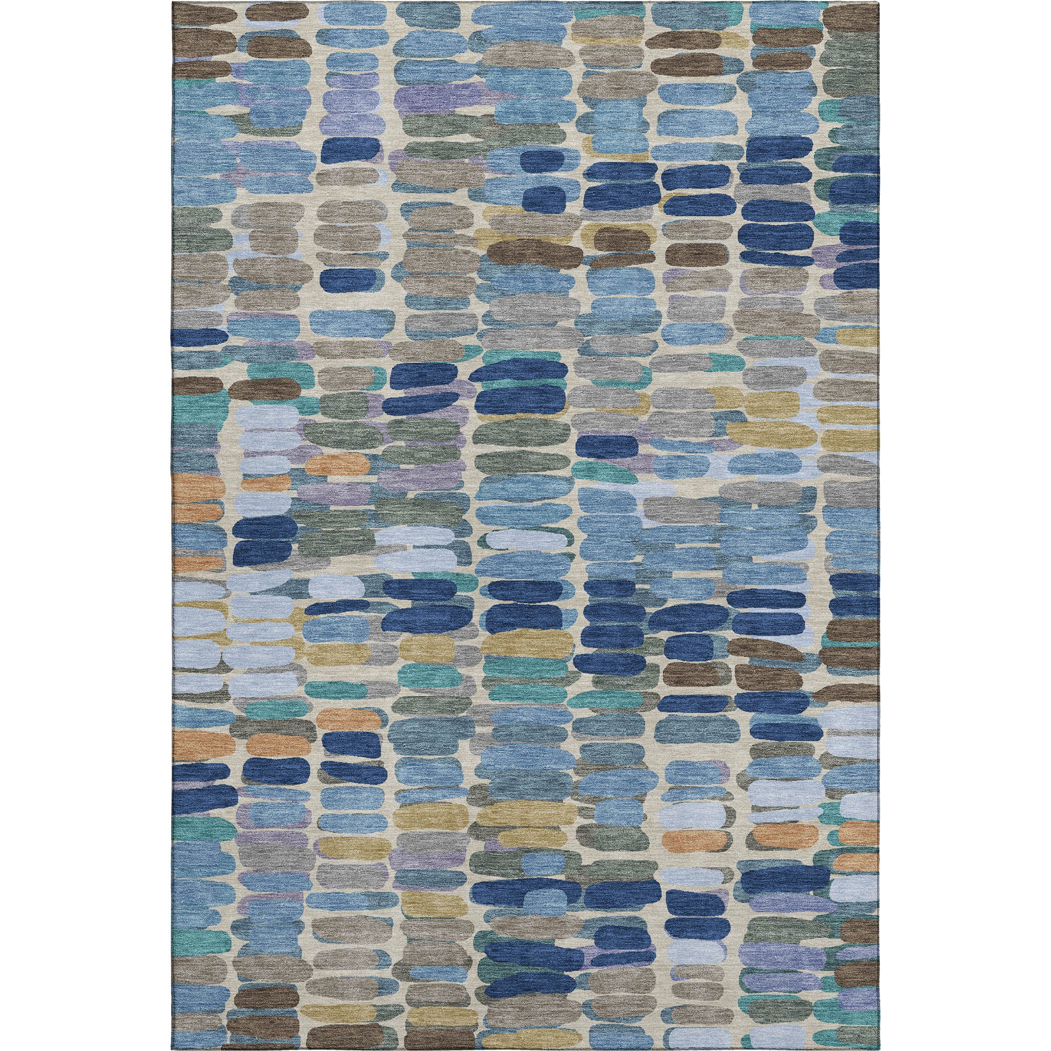 Siena Machine Washable Transitional Denim Blue Rug 3' x 5' #shape_Rectangle