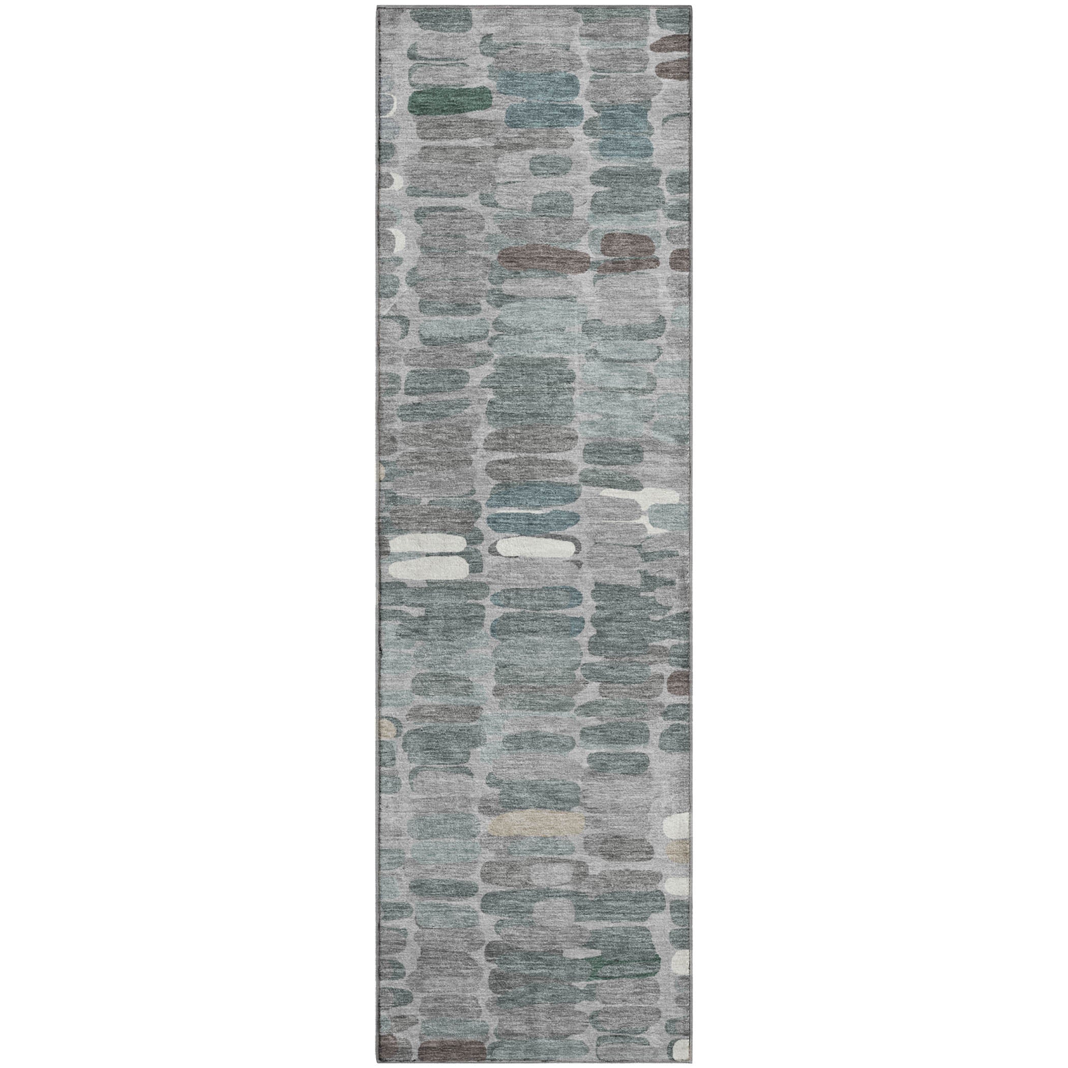 Siena Machine Washable Transitional Gray Rug 2'3" x 7'6" #shape_Runner
