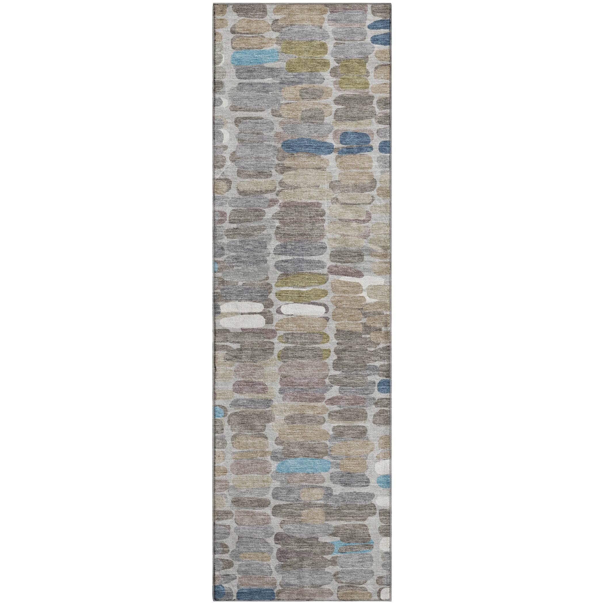 Siena Machine Washable Transitional Taupe Brown Rug 2'3" x 7'6" #shape_Runner