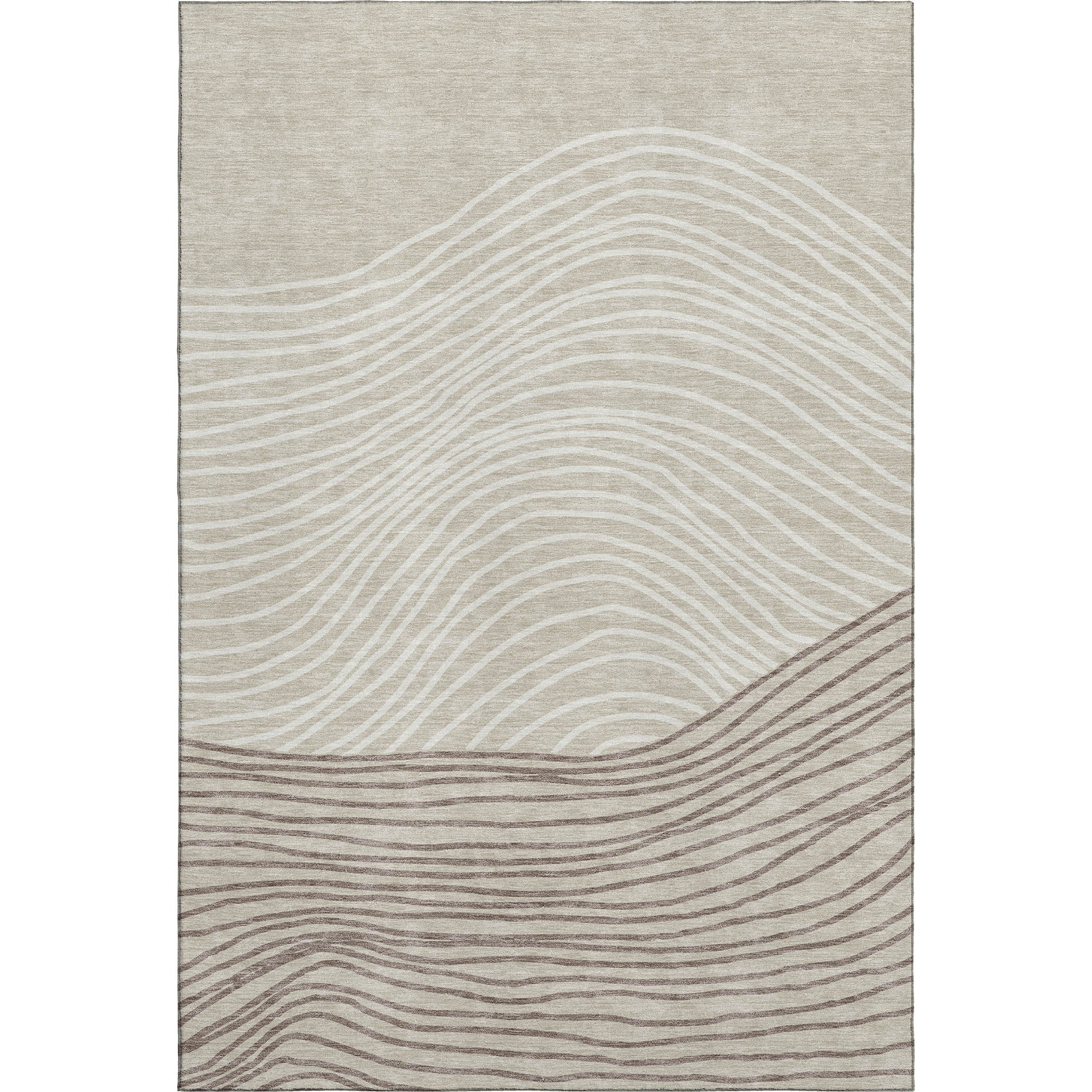Bern Machine Washable Transitional Beige Brown Rug 3' x 5' #shape_Rectangle