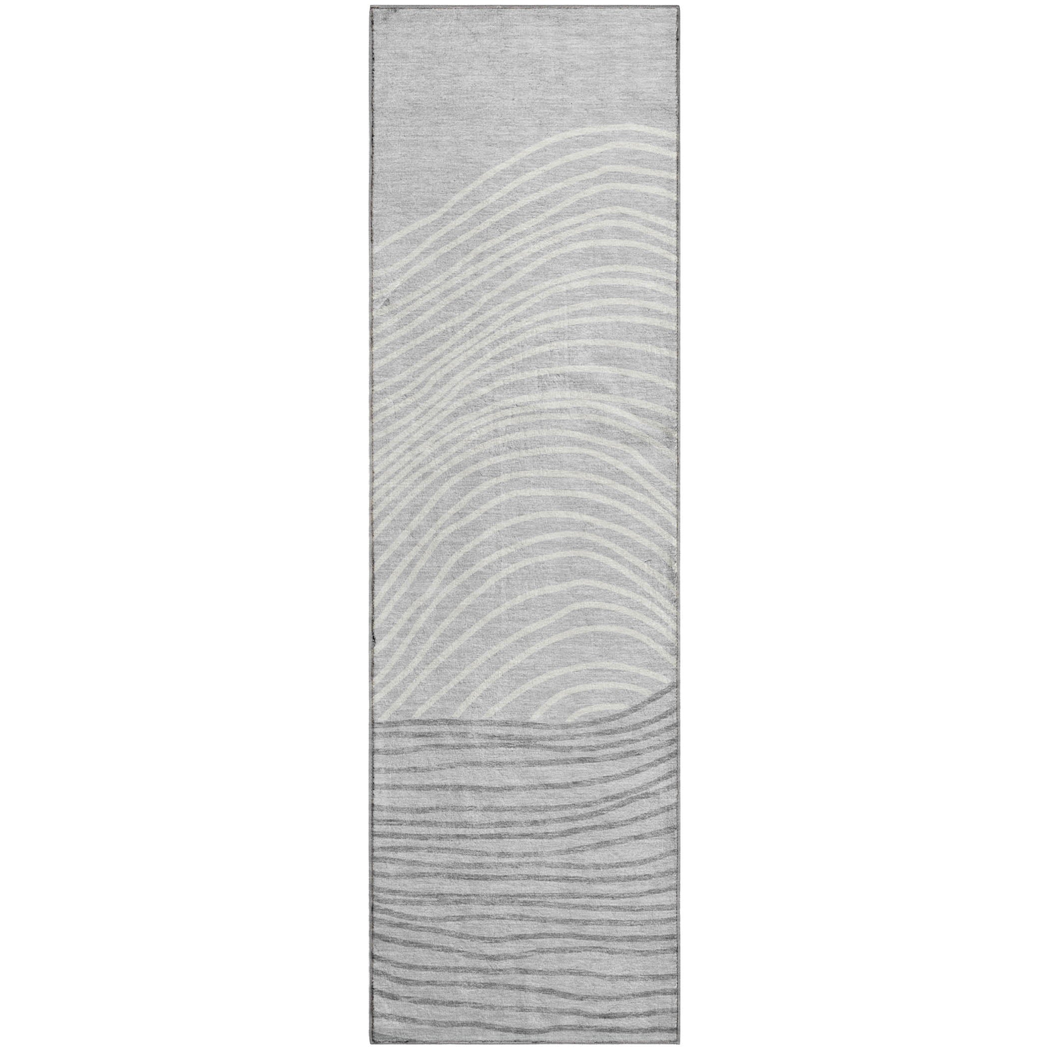 Bern Machine Washable Transitional Gray Rug 2'3" x 7'6" #shape_Runner