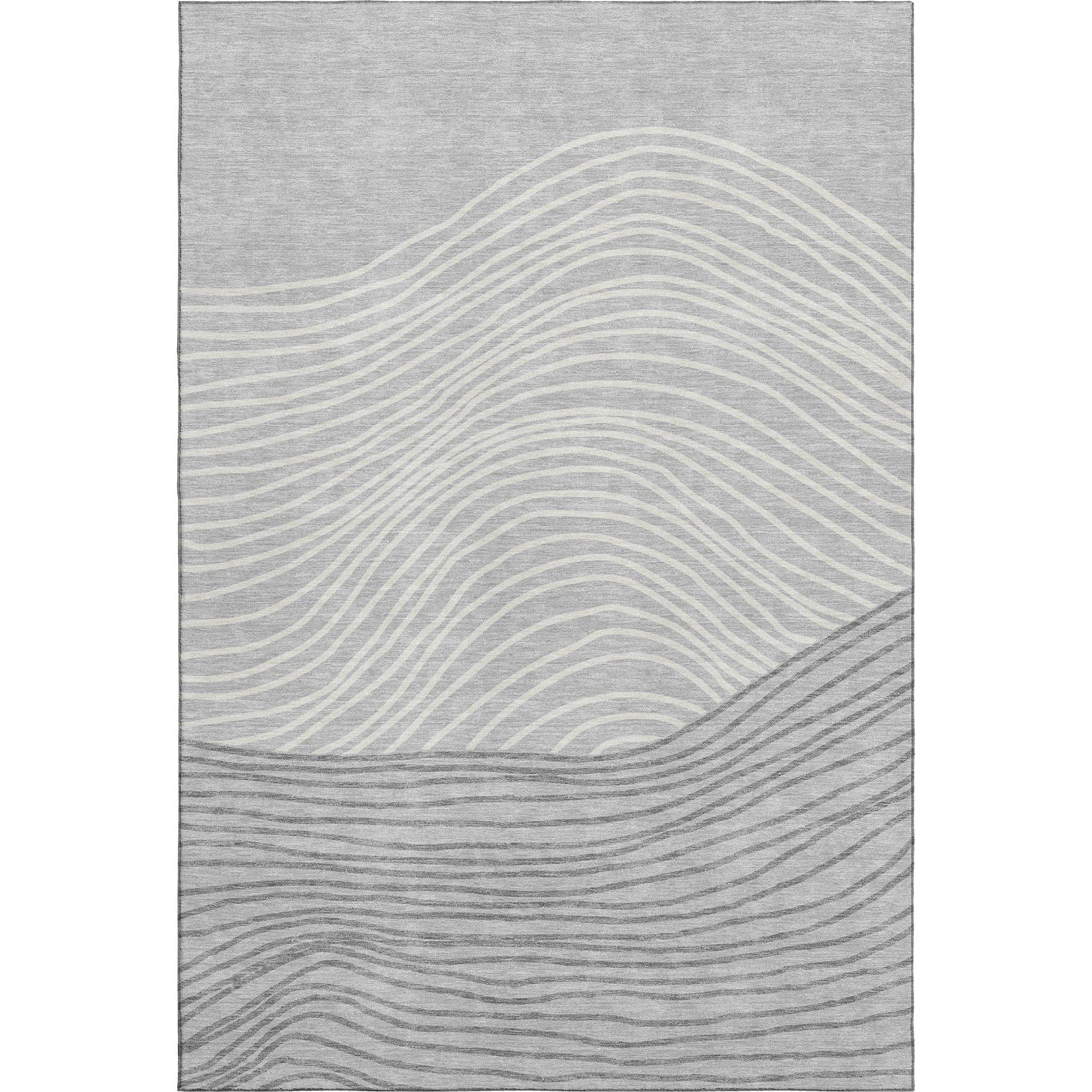 Bern Machine Washable Transitional Gray Rug 3' x 5' #shape_Rectangle
