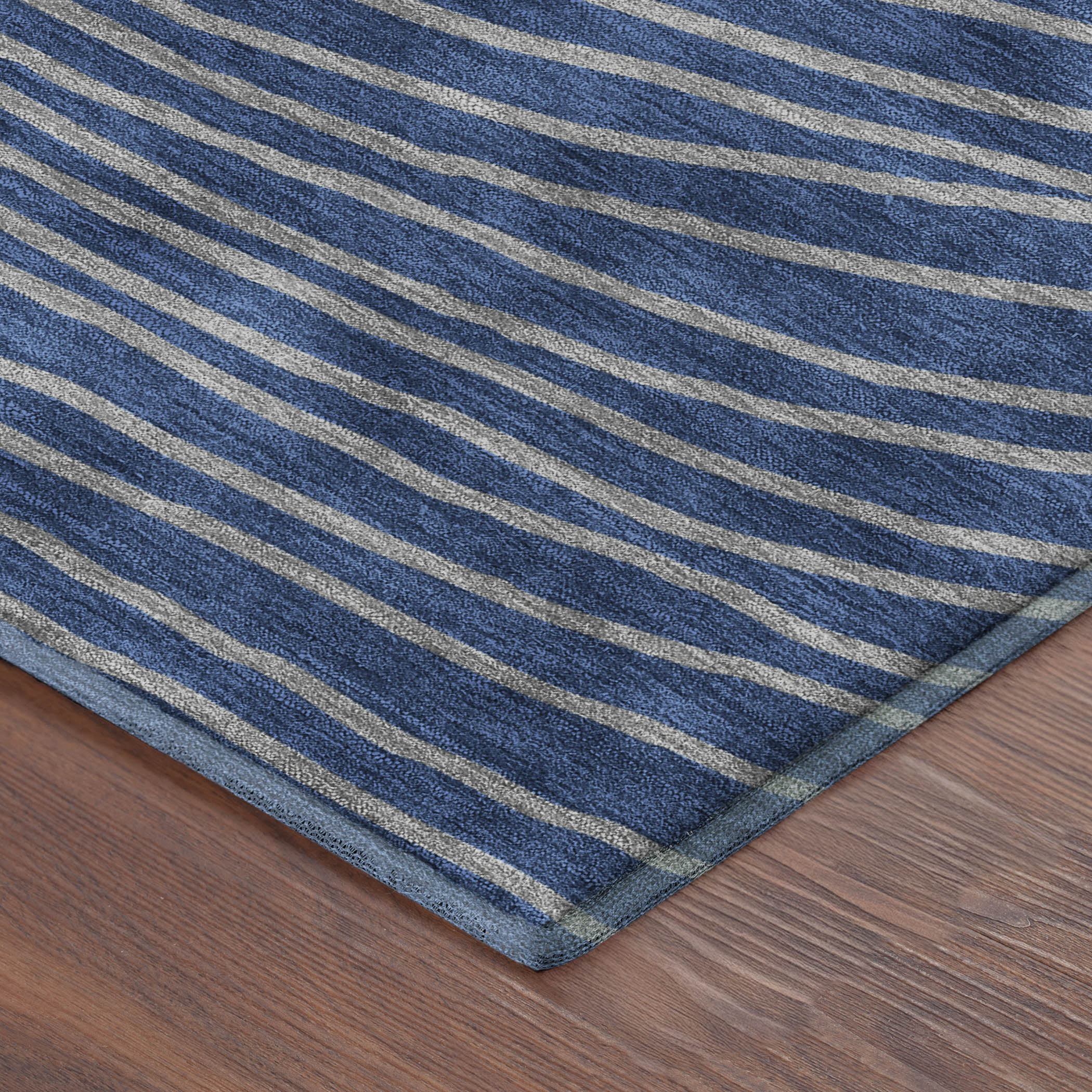 Bern Machine Washable Transitional Navy Blue Rug 1'8" x 2'6" #shape_Rectangle