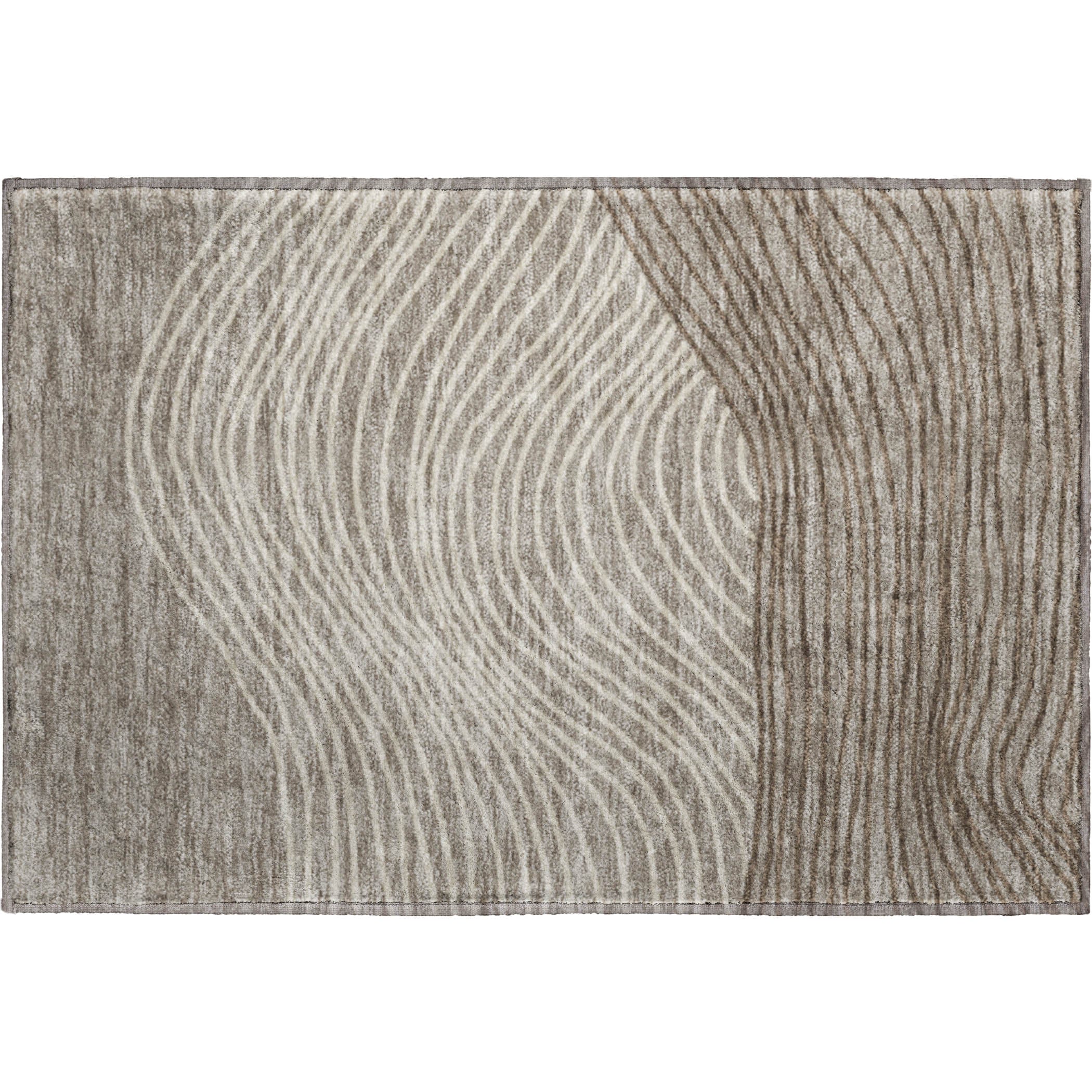 Bern Machine Washable Transitional Taupe Brown Rug 1'8" x 2'6" #shape_Rectangle