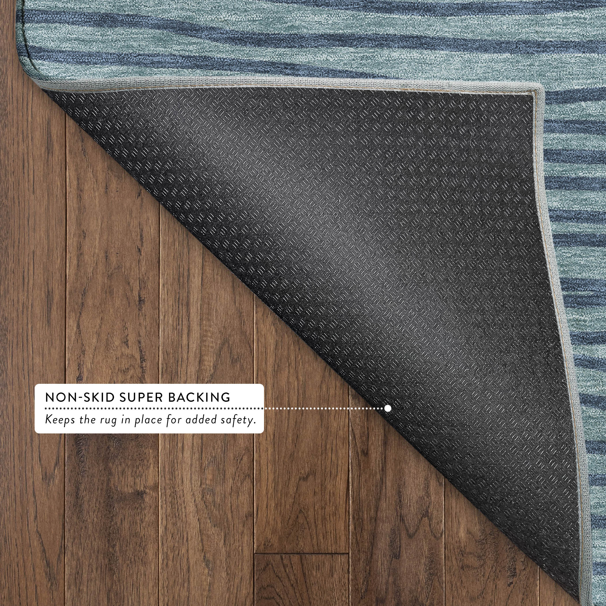 Bern Machine Washable Transitional Teal Rug 1'8" x 2'6" #shape_Rectangle