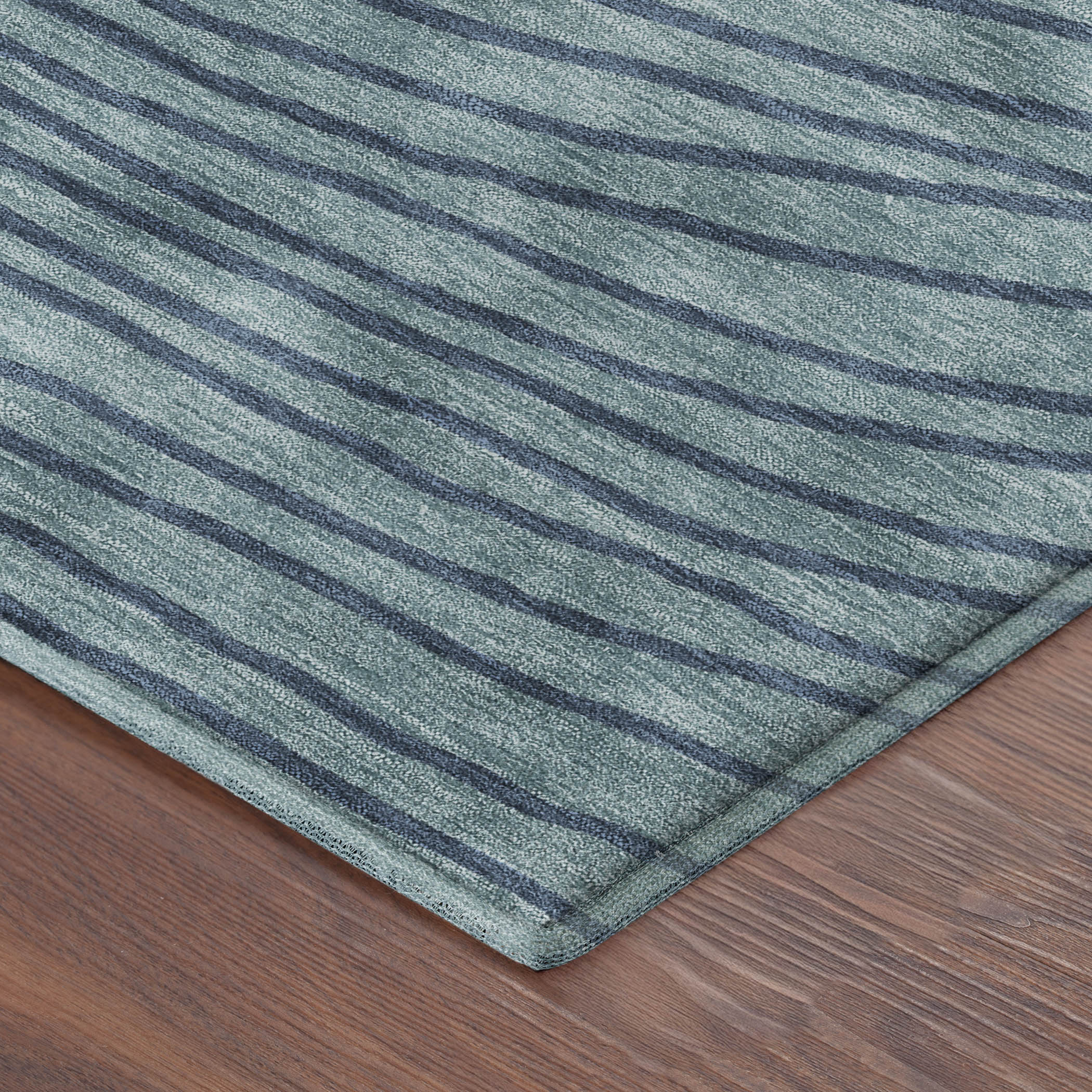 Bern Machine Washable Transitional Teal Rug 1'8" x 2'6" #shape_Rectangle