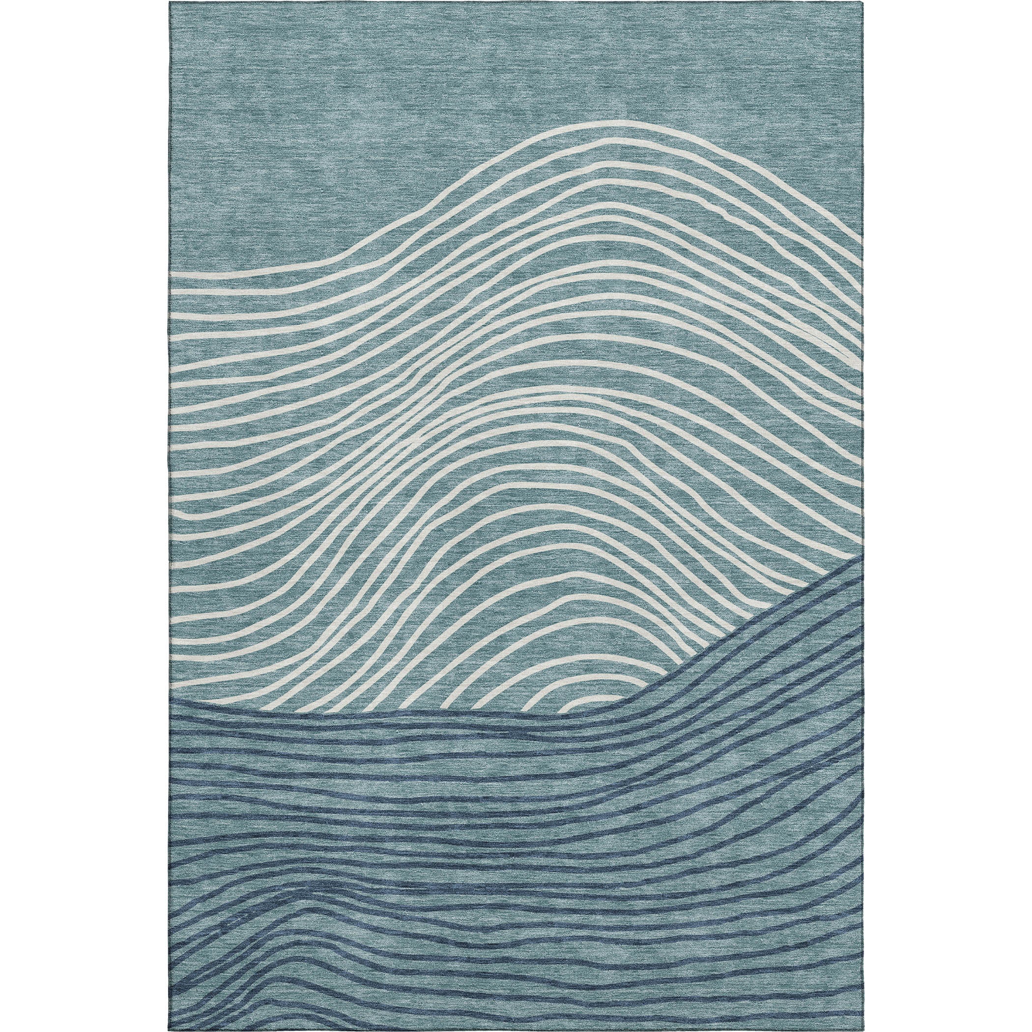 Bern Machine Washable Transitional Teal Rug 3' x 5' #shape_Rectangle