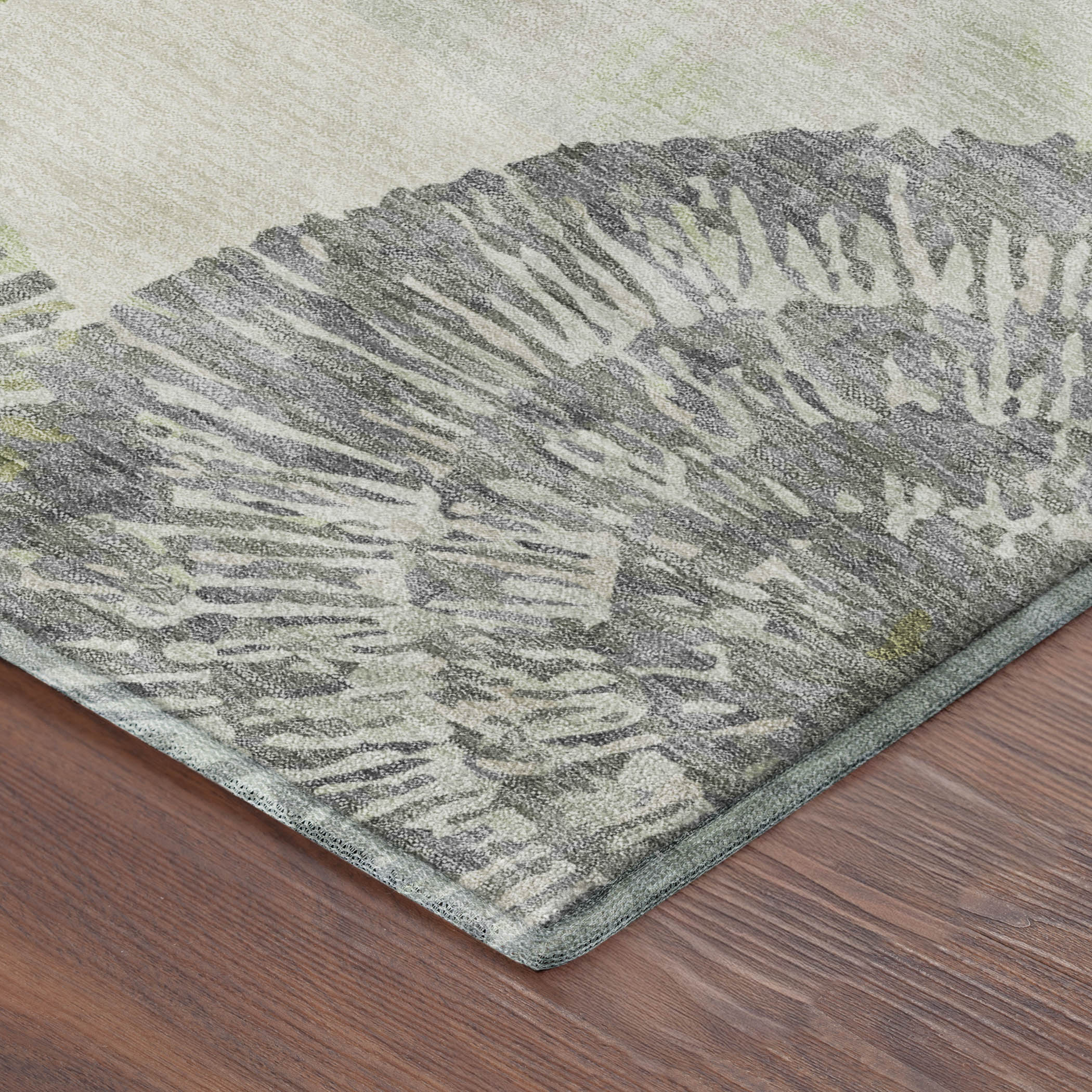 Vienna Machine Washable Transitional Aloe Green Rug 1'8" x 2'6" #shape_Rectangle