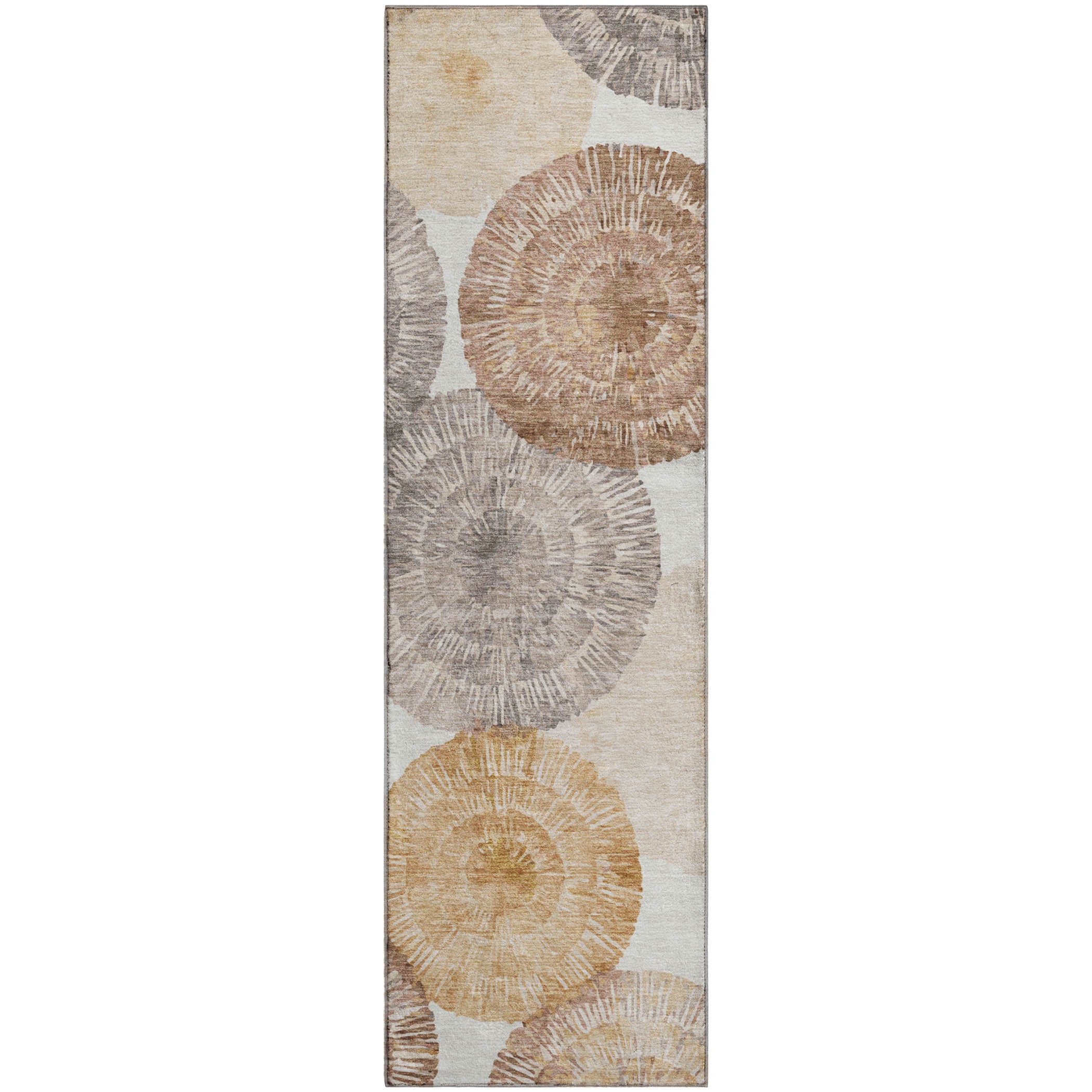 Vienna Machine Washable Transitional Copper Orange Rug 2'3" x 7'6" #shape_Runner