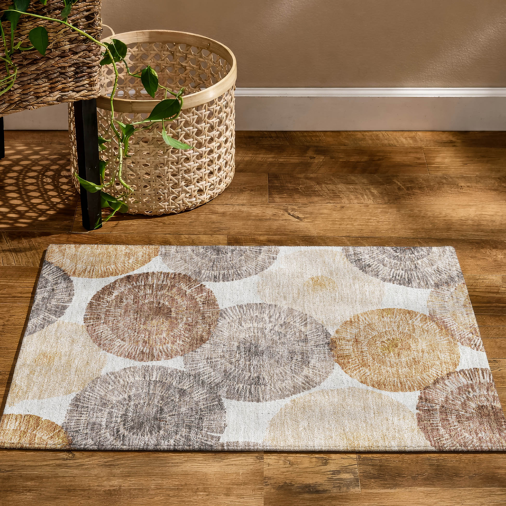 Vienna Machine Washable Transitional Copper Orange Rug 1'8" x 2'6" #shape_Rectangle
