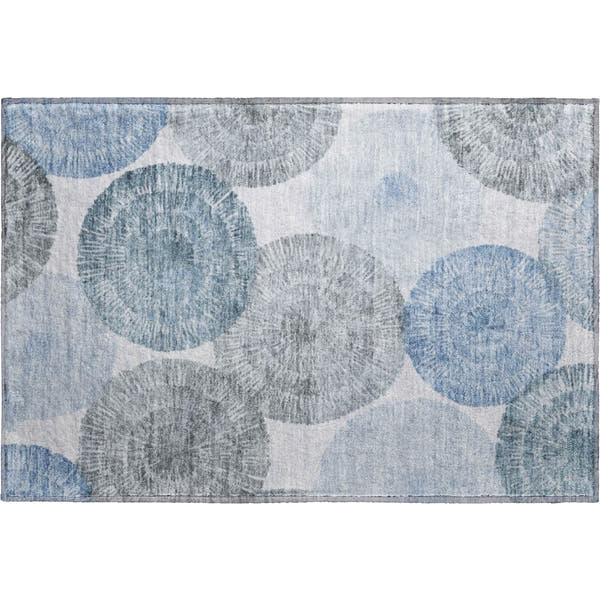 Vienna Machine Washable Transitional Denim Blue Rug 1'8" x 2'6"
