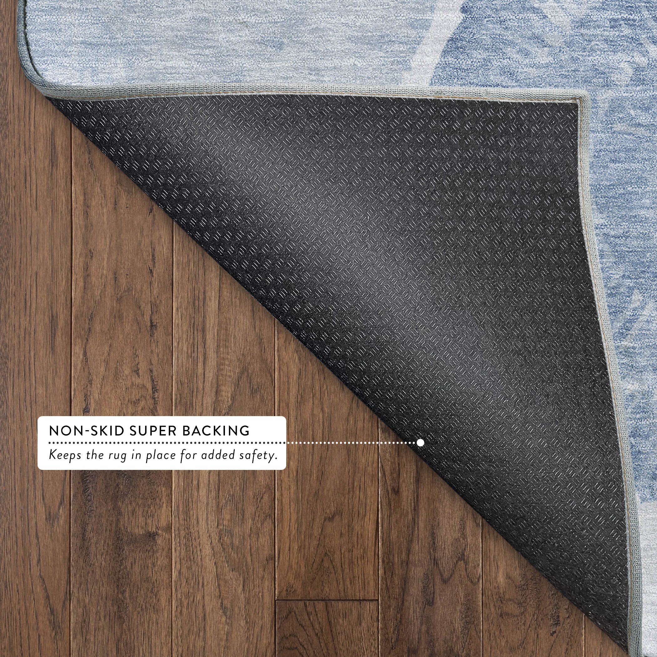 Vienna Machine Washable Transitional Denim Blue Rug 1'8" x 2'6" #shape_Rectangle