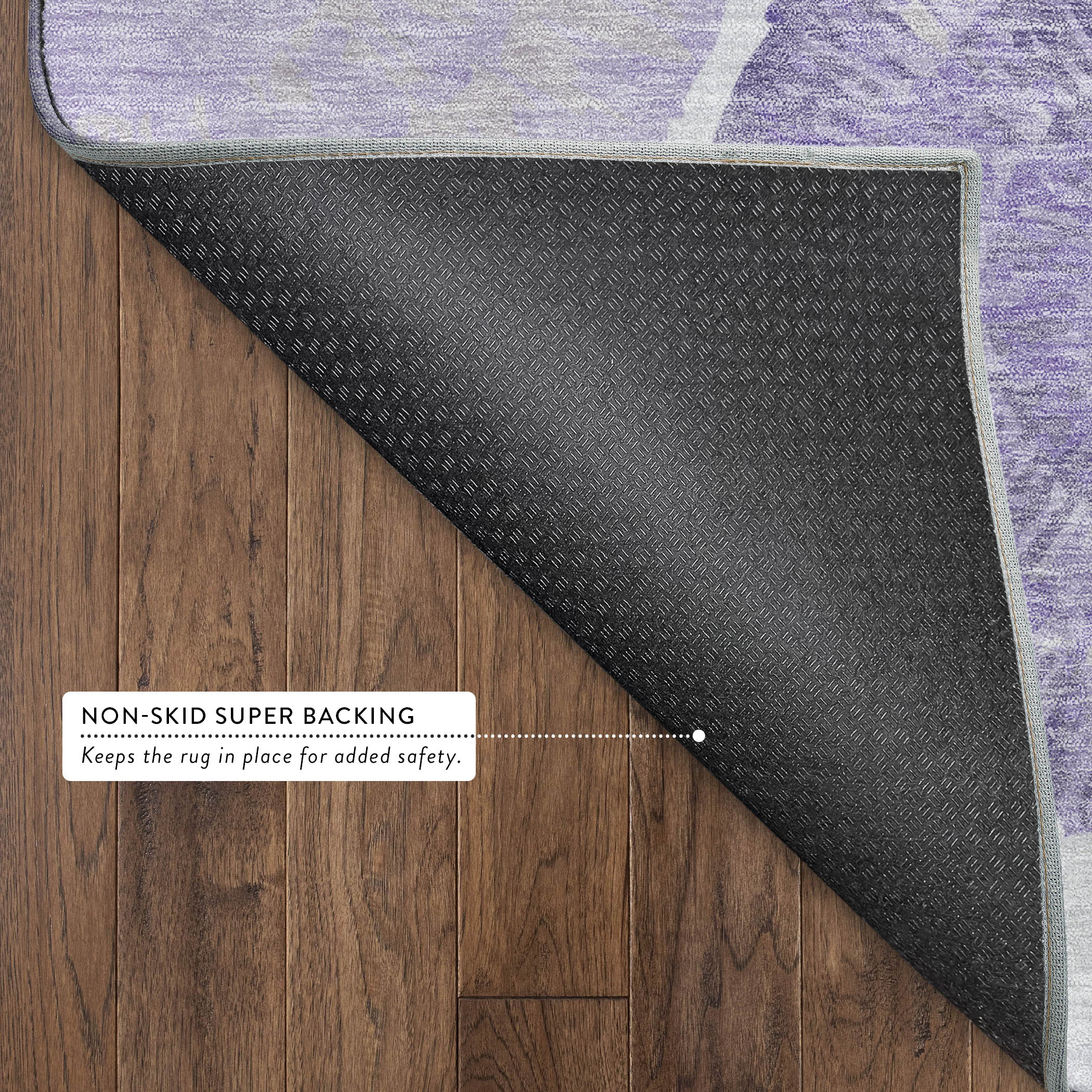 Vienna Machine Washable Transitional Plum Purple Rug 1'8" x 2'6" #shape_Rectangle
