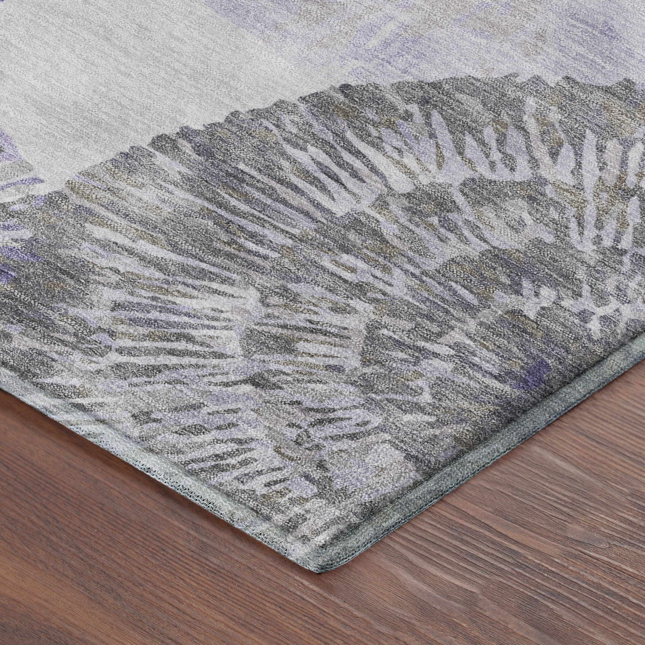 Vienna Machine Washable Transitional Plum Purple Rug 1'8" x 2'6" #shape_Rectangle