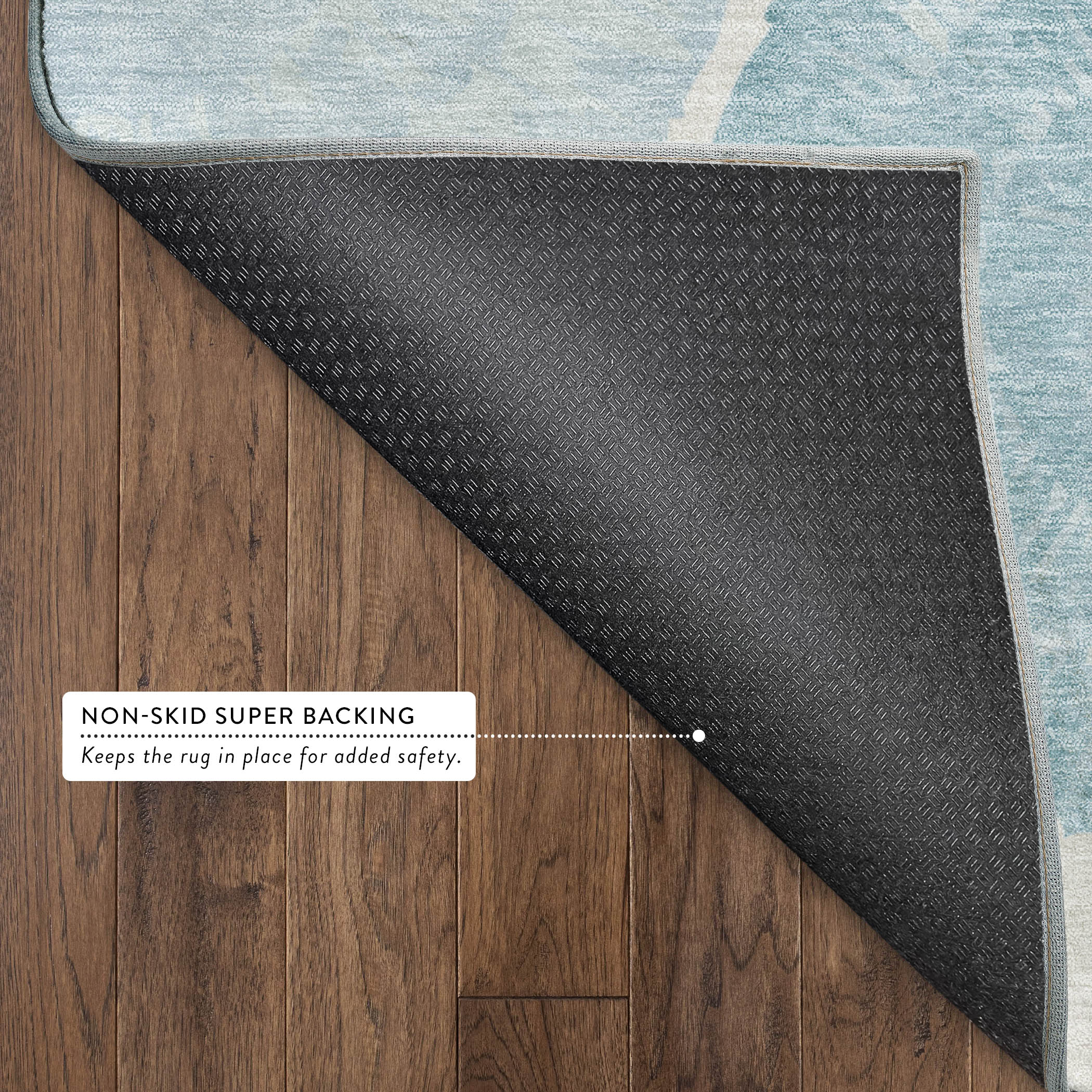 Vienna Machine Washable Transitional Teal Rug 1'8" x 2'6" #shape_Rectangle
