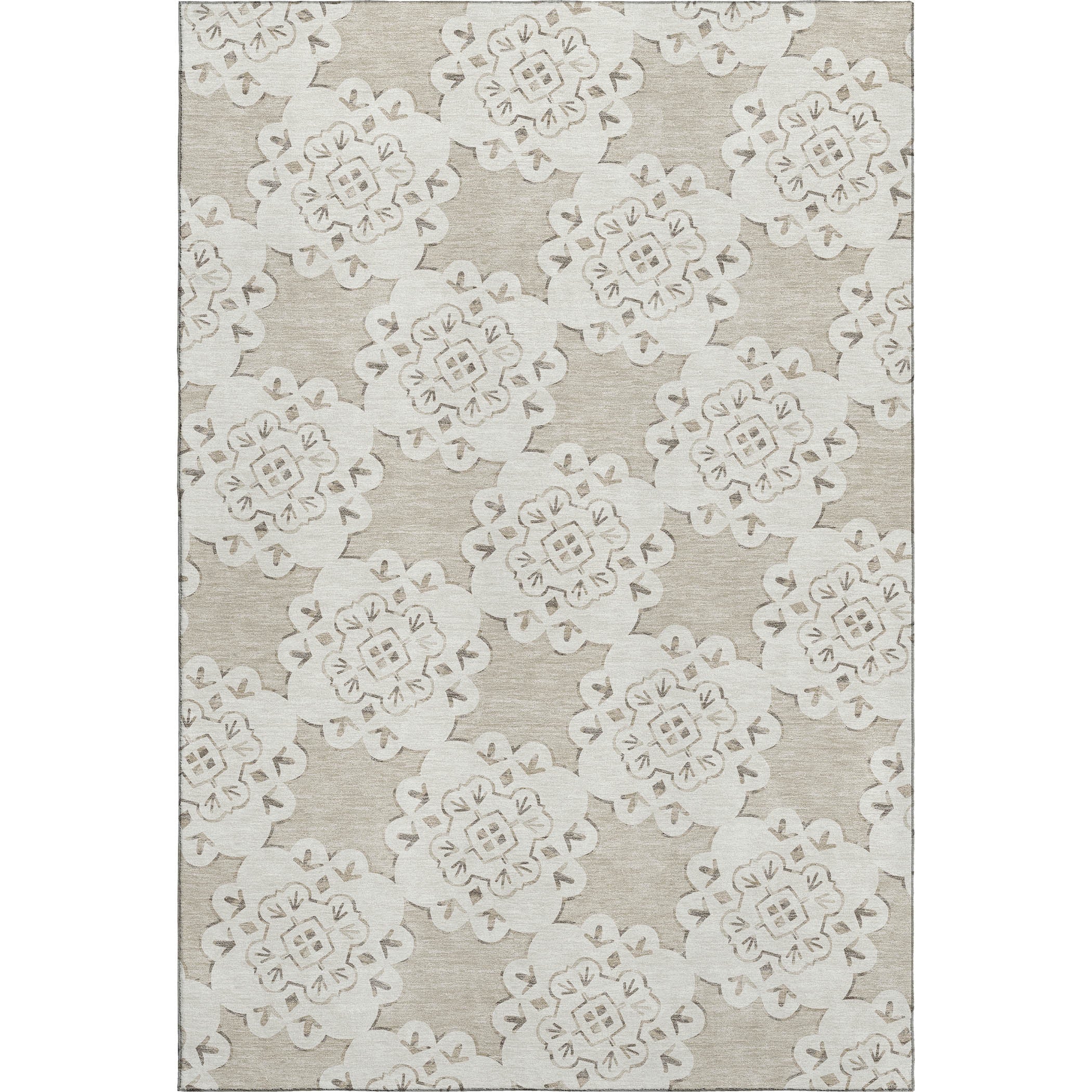 Mostar Machine Washable Transitional Beige Brown Rug 3' x 5' #shape_Rectangle