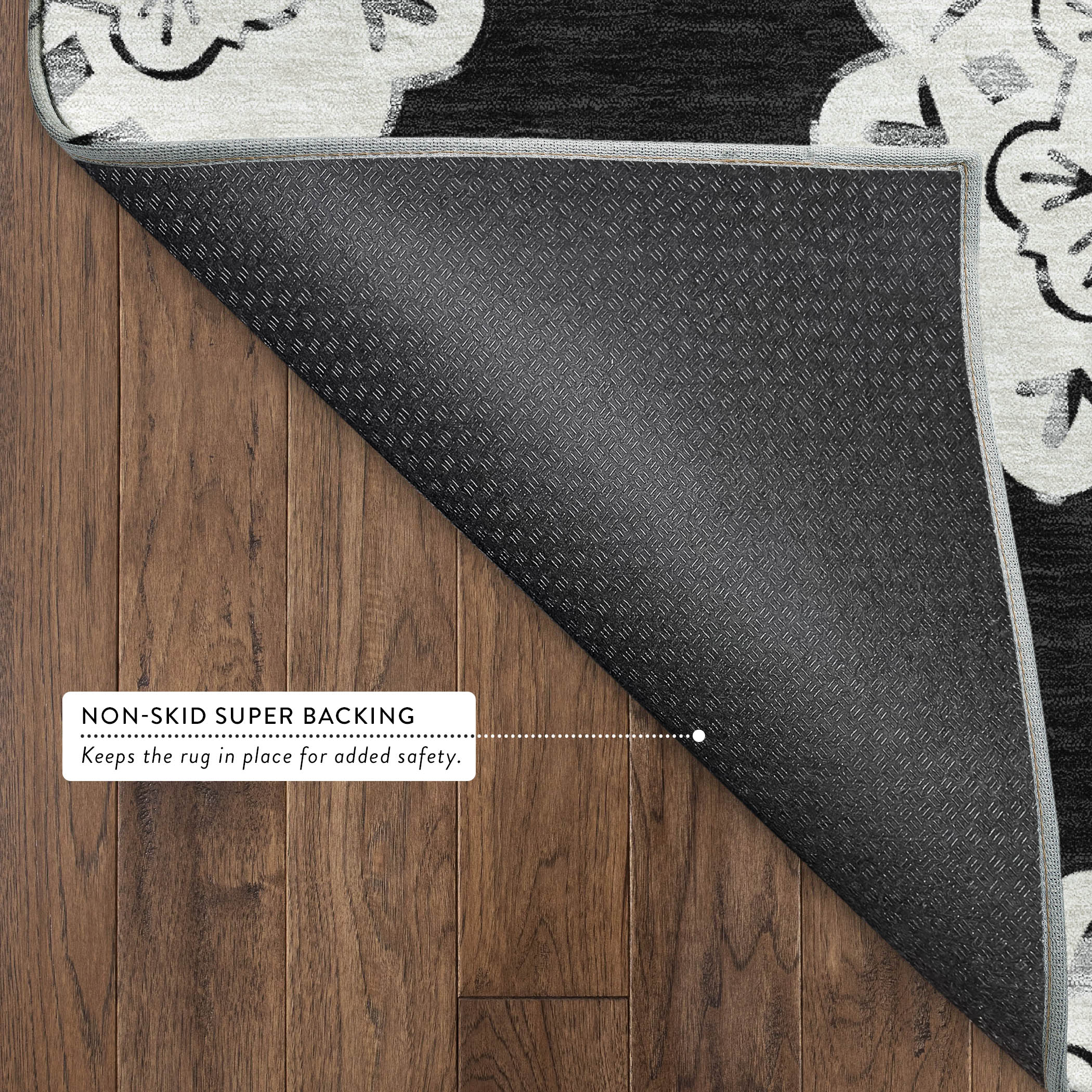 Mostar Machine Washable Transitional Black Rug 1'8" x 2'6" #shape_Rectangle