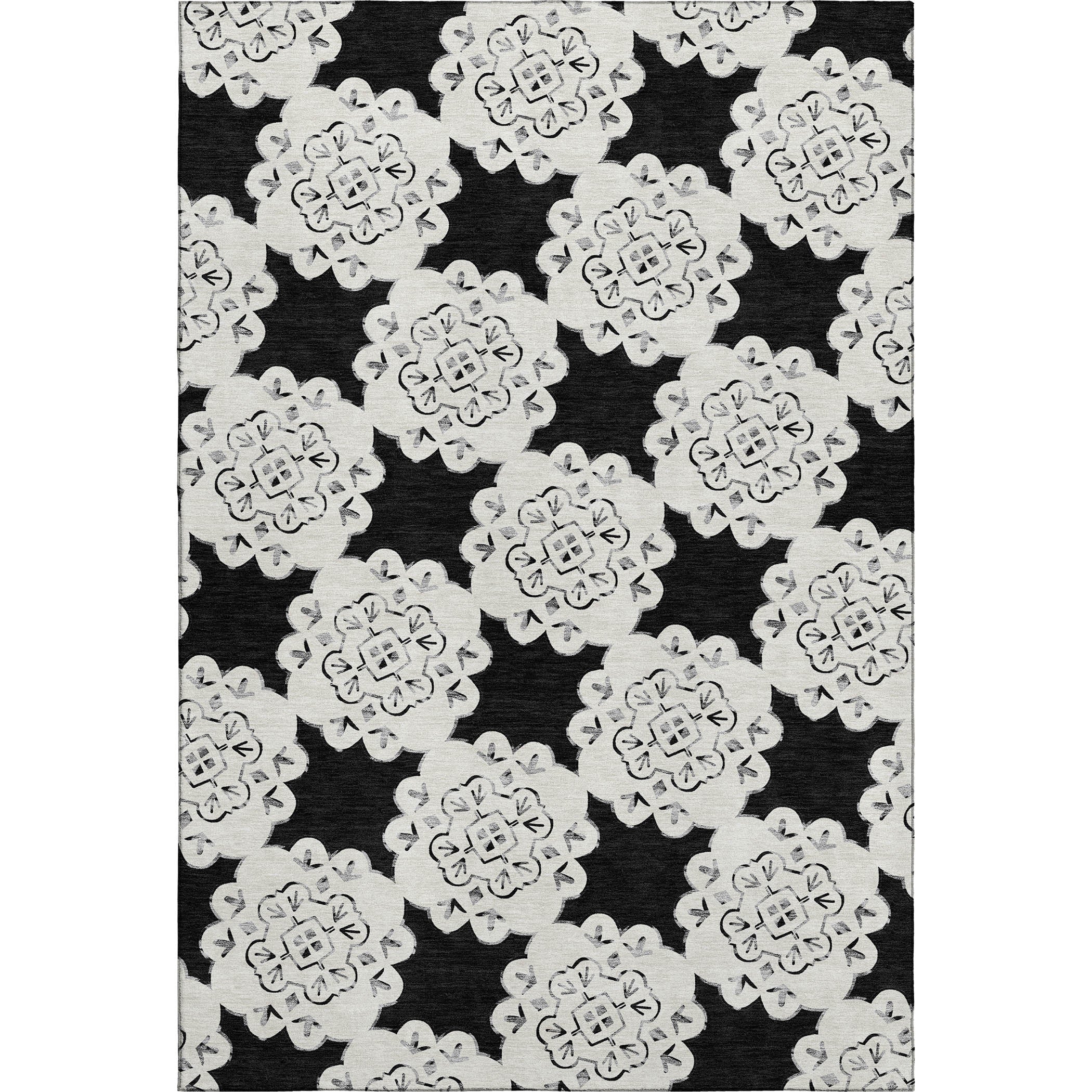 Mostar Machine Washable Transitional Black Rug 3' x 5' #shape_Rectangle