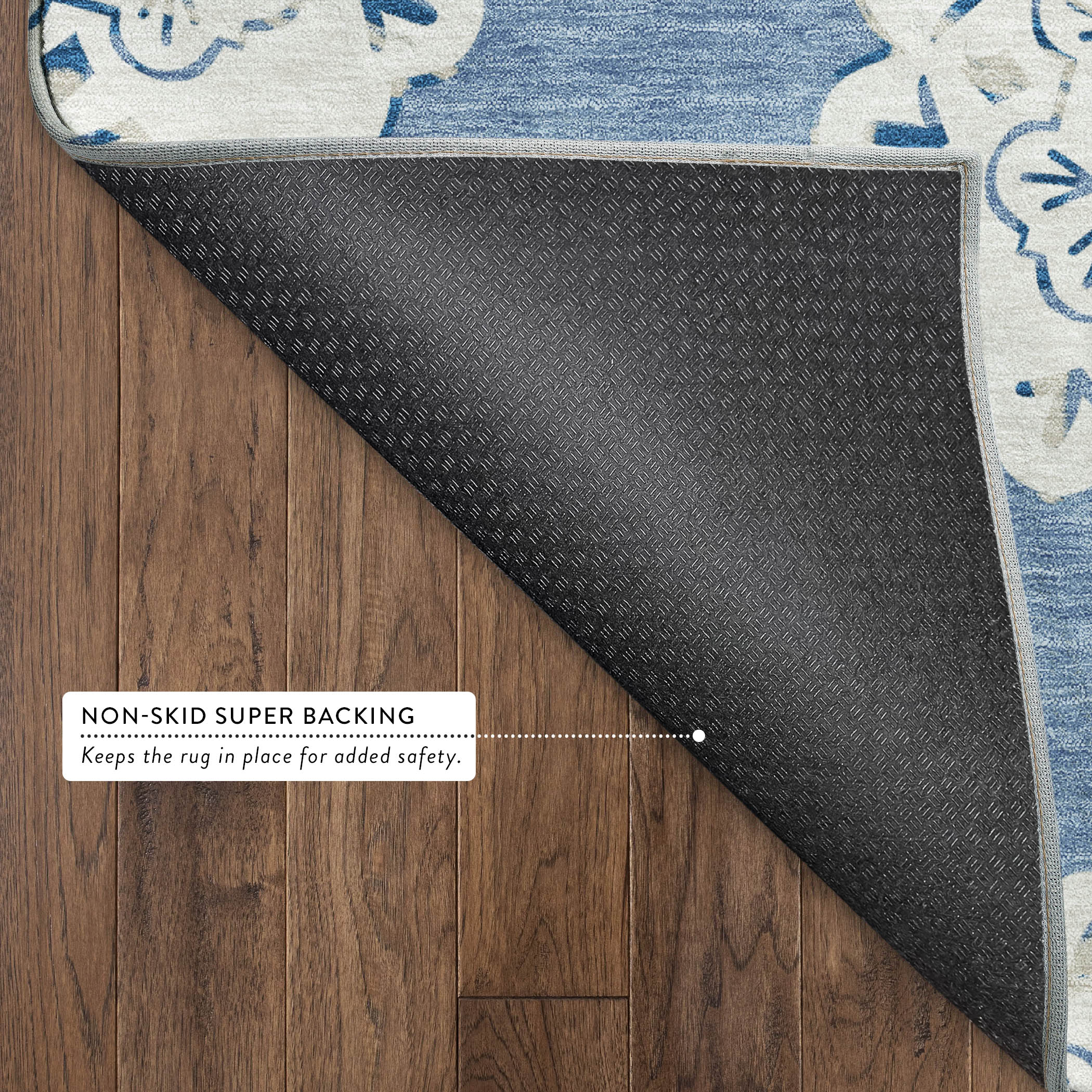 Mostar Machine Washable Transitional Blue Rug 1'8" x 2'6" #shape_Rectangle