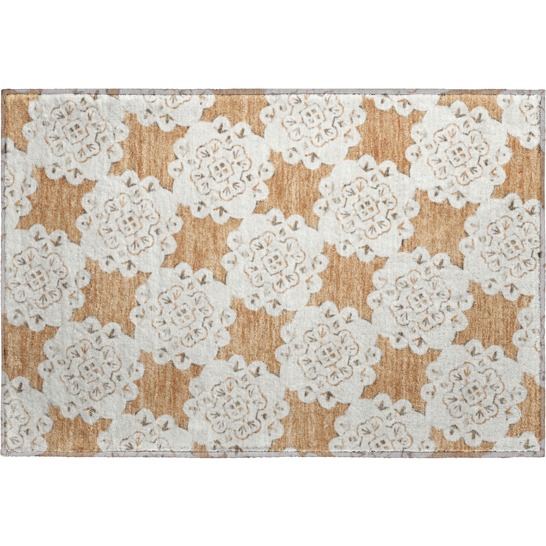 Mostar Machine Washable Transitional Copper Orange Rug 1'8" x 2'6" #shape_Rectangle
