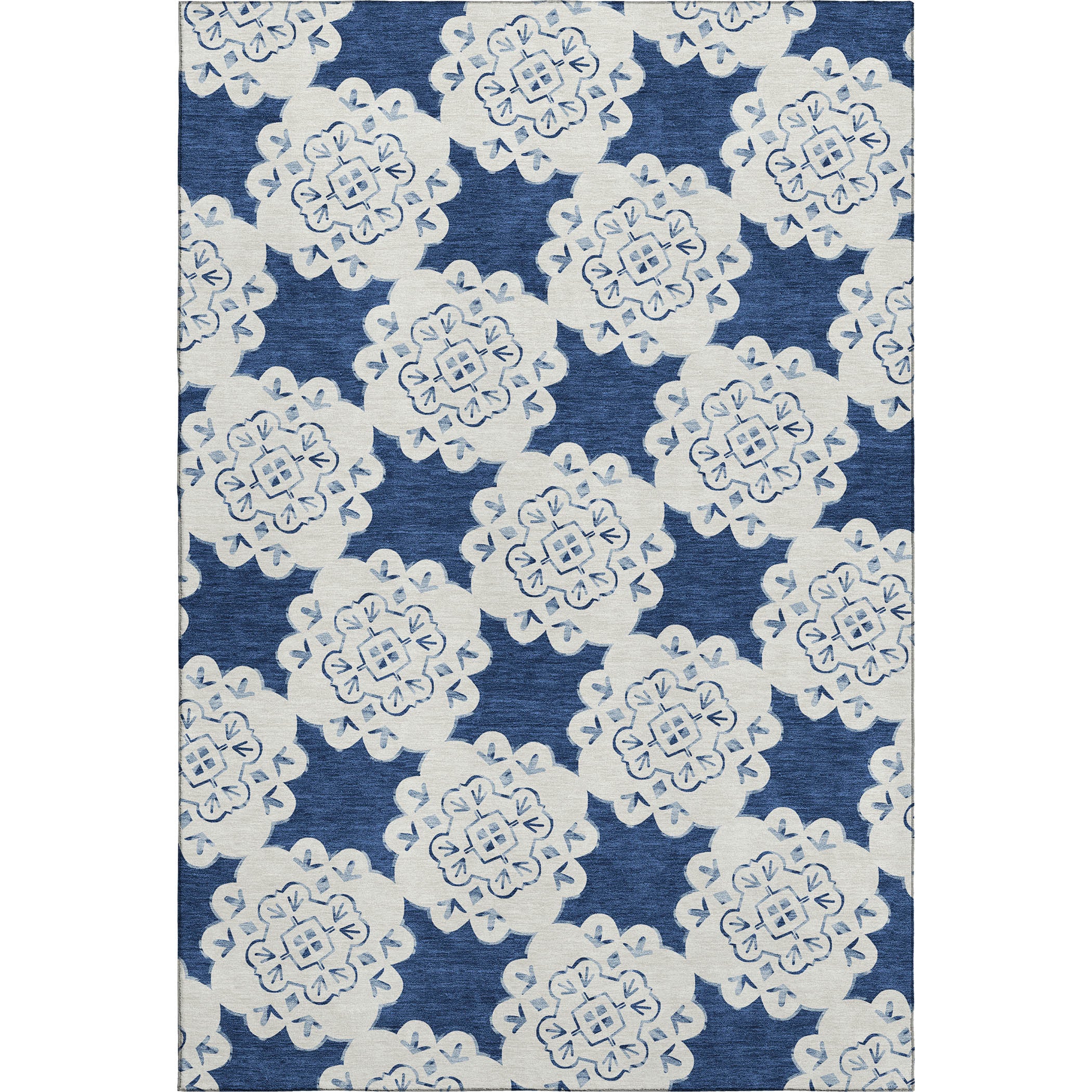 Mostar Machine Washable Transitional Navy Blue Rug 3' x 5' #shape_Rectangle