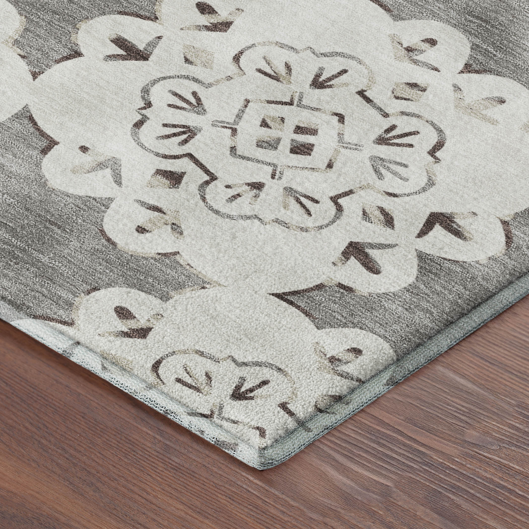 Mostar Machine Washable Transitional Taupe Brown Rug 1'8" x 2'6" #shape_Rectangle